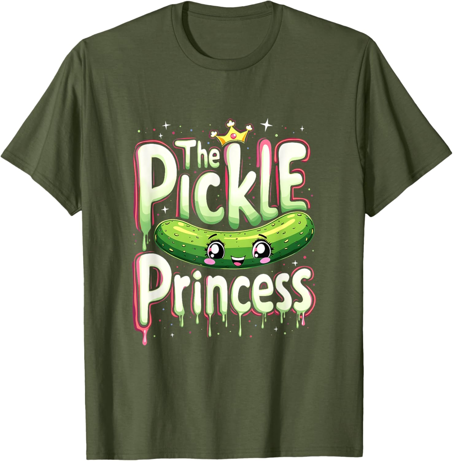Cute Pickle Princess Ballet Fans T-Shirt for Pickle Lovers and Dancers - 1