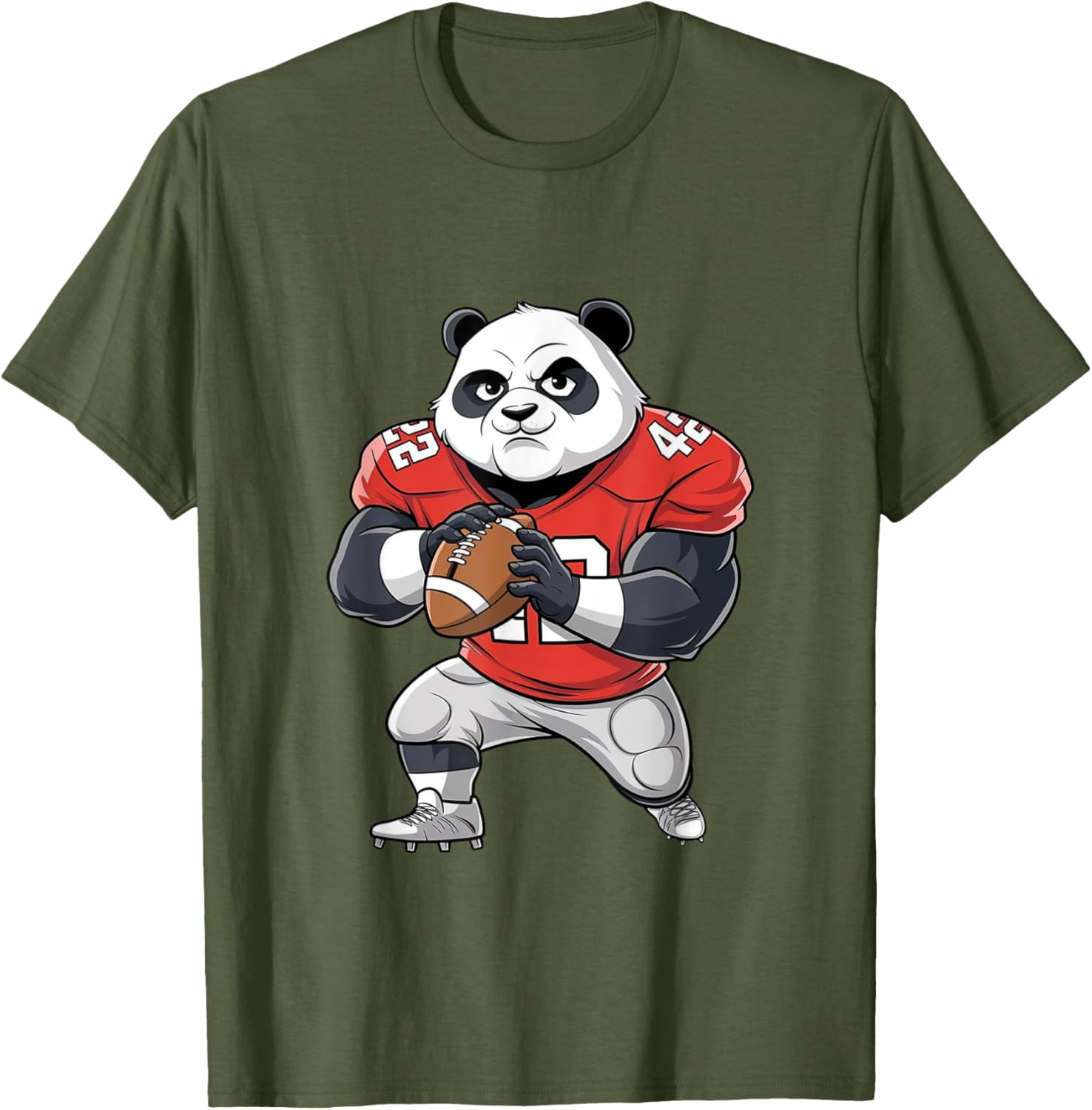 Cute Panda Plays Football T-Shirt for Kids and Sports Fans - 7