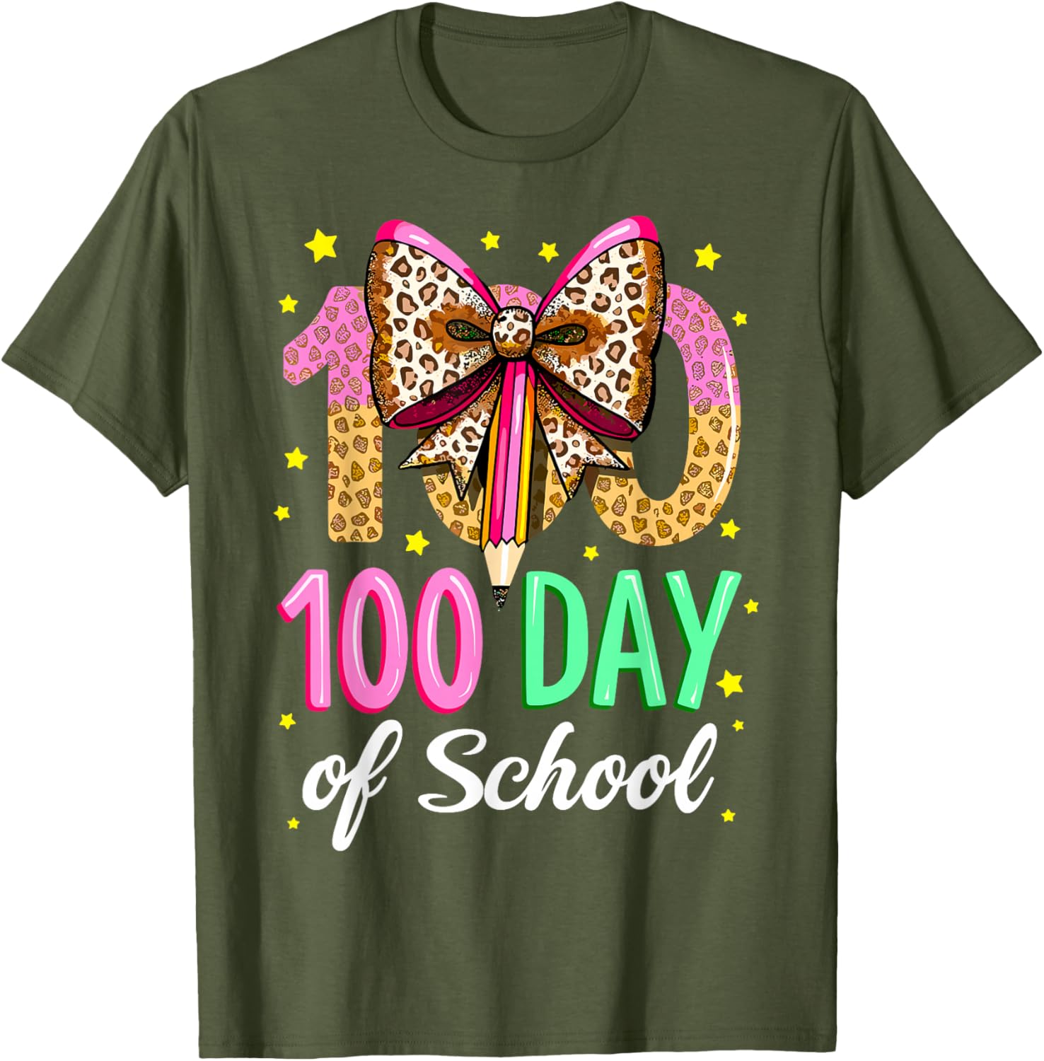 100 Days of School Coquette Bow T-Shirt for Girls Celebrating 100th Day - 12