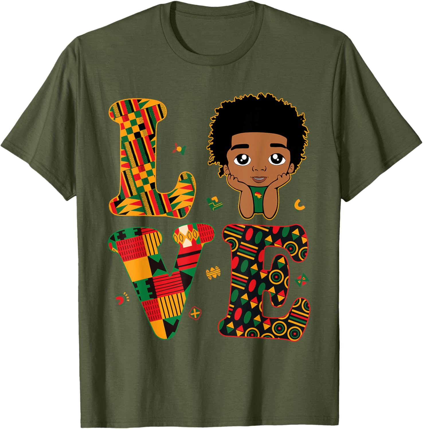 Proud LOVE African Kente Toddler Boys T-Shirt for Black History Month - 29