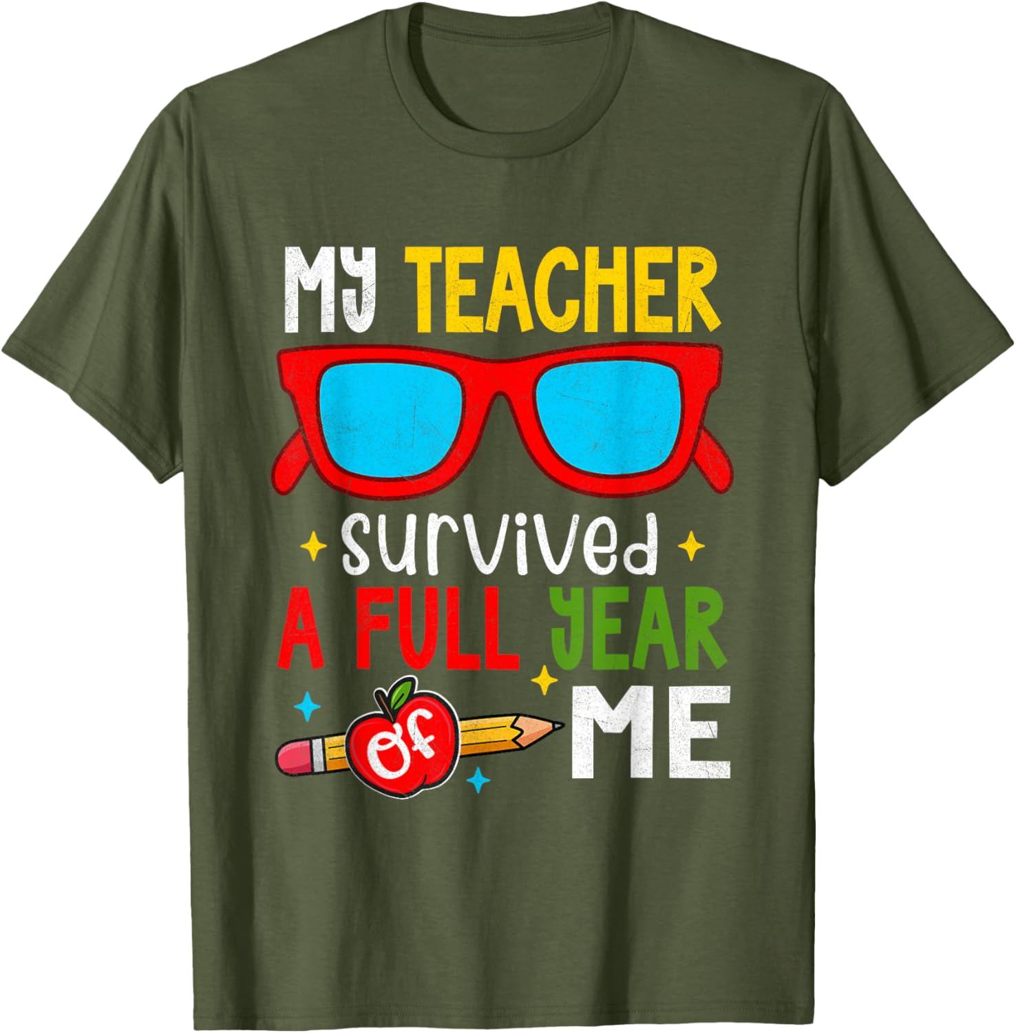 Funny My Teacher Survived a Year of Me School T-Shirt for Students - 11
