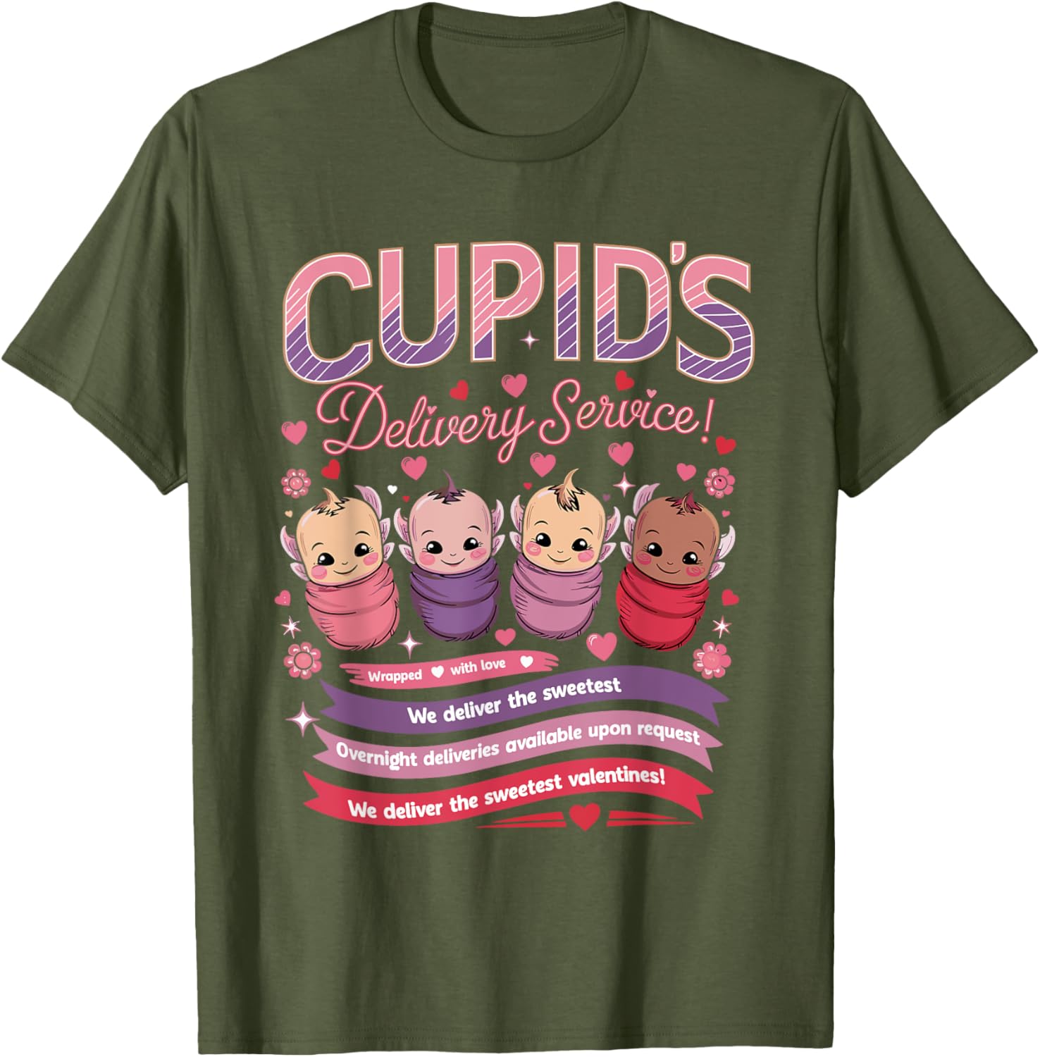 Nurse Valentine Cupid's Delivery Service Labor and Delivery T-Shirt - 12
