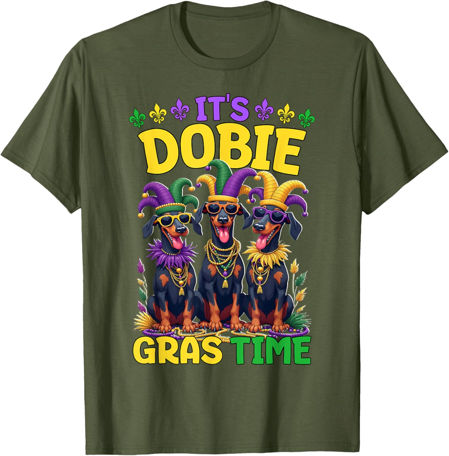 Mardi Gras Doberman T-Shirt Celebrating Carnival Festivities - 29