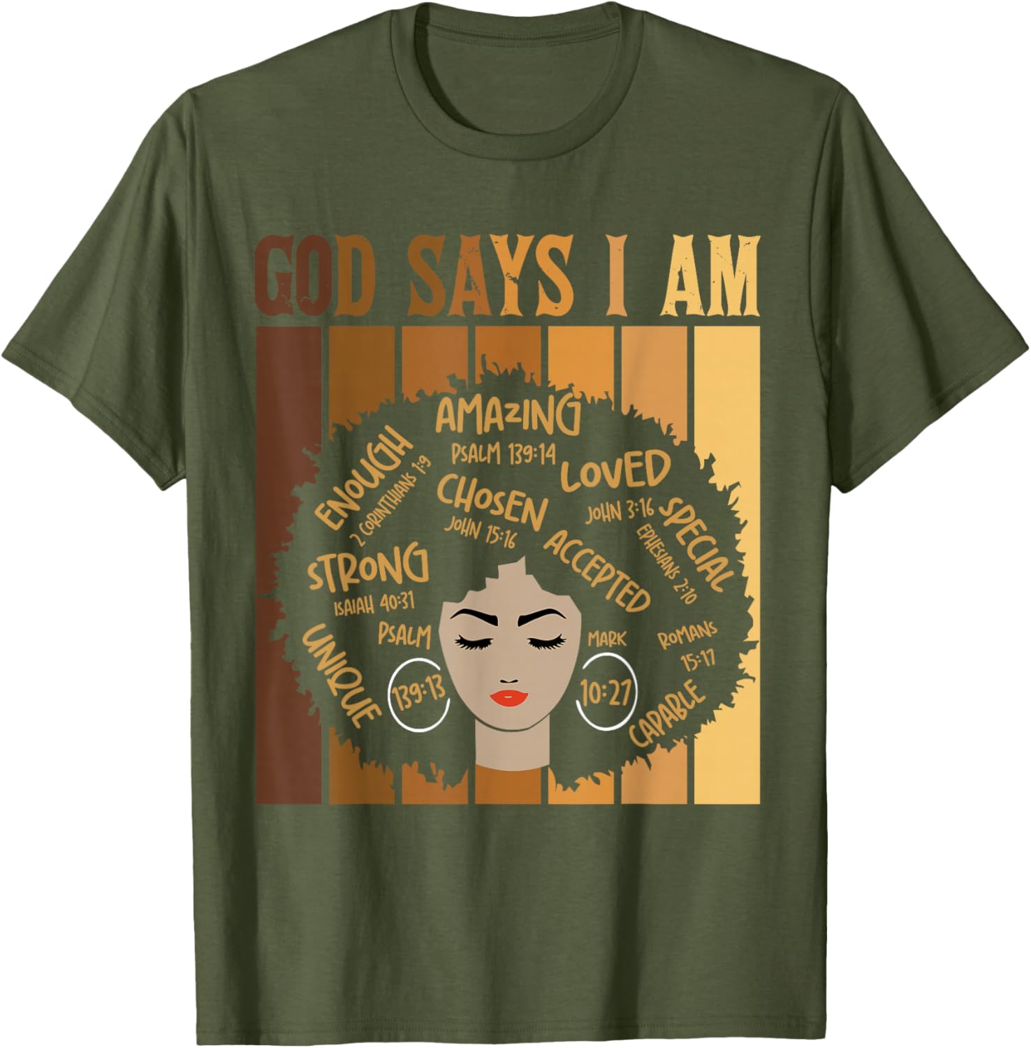 God Says I Am Melanin Black History Month T-Shirt for Women - 10