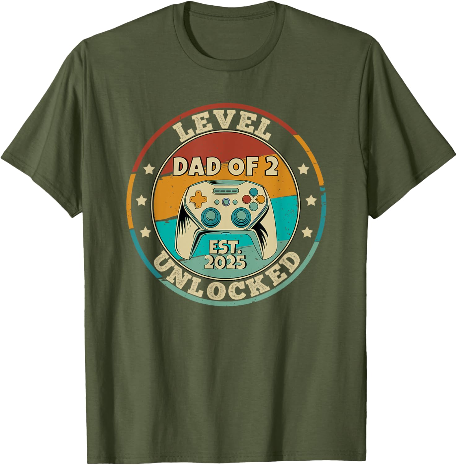 Promoted to Daddy Again 2025 T-Shirt for Proud Dads of 2 Kids - 17
