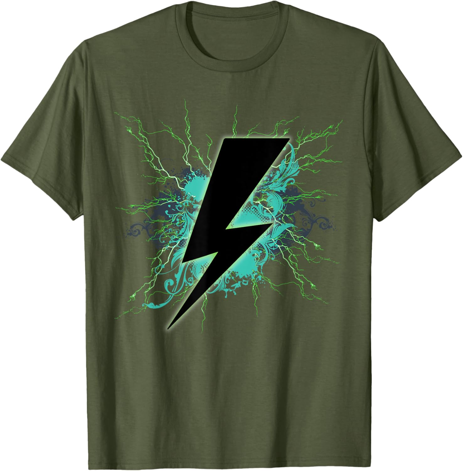 Black Lightning Bolt Green Thunderbolt T-Shirt for Bold Style Lovers - 3