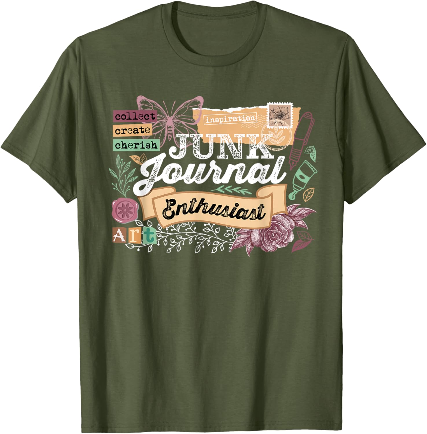 Vintage Scrapbooking T-Shirt for Junk Journal Enthusiasts - Fun Design - 2