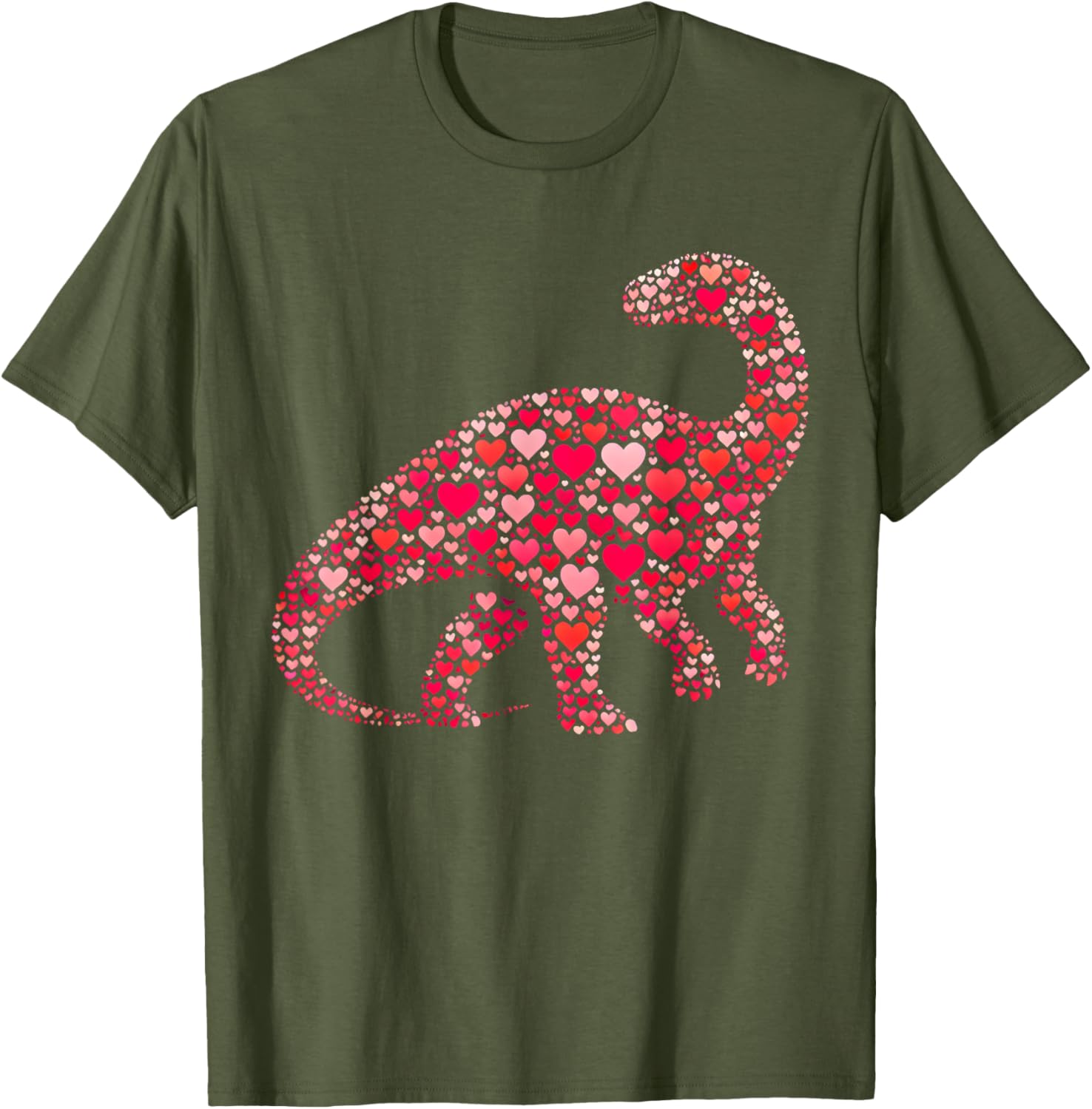 Cute Apatosaurus Dinosaur Heart T-Shirt for Valentine's Day Gifts - 1
