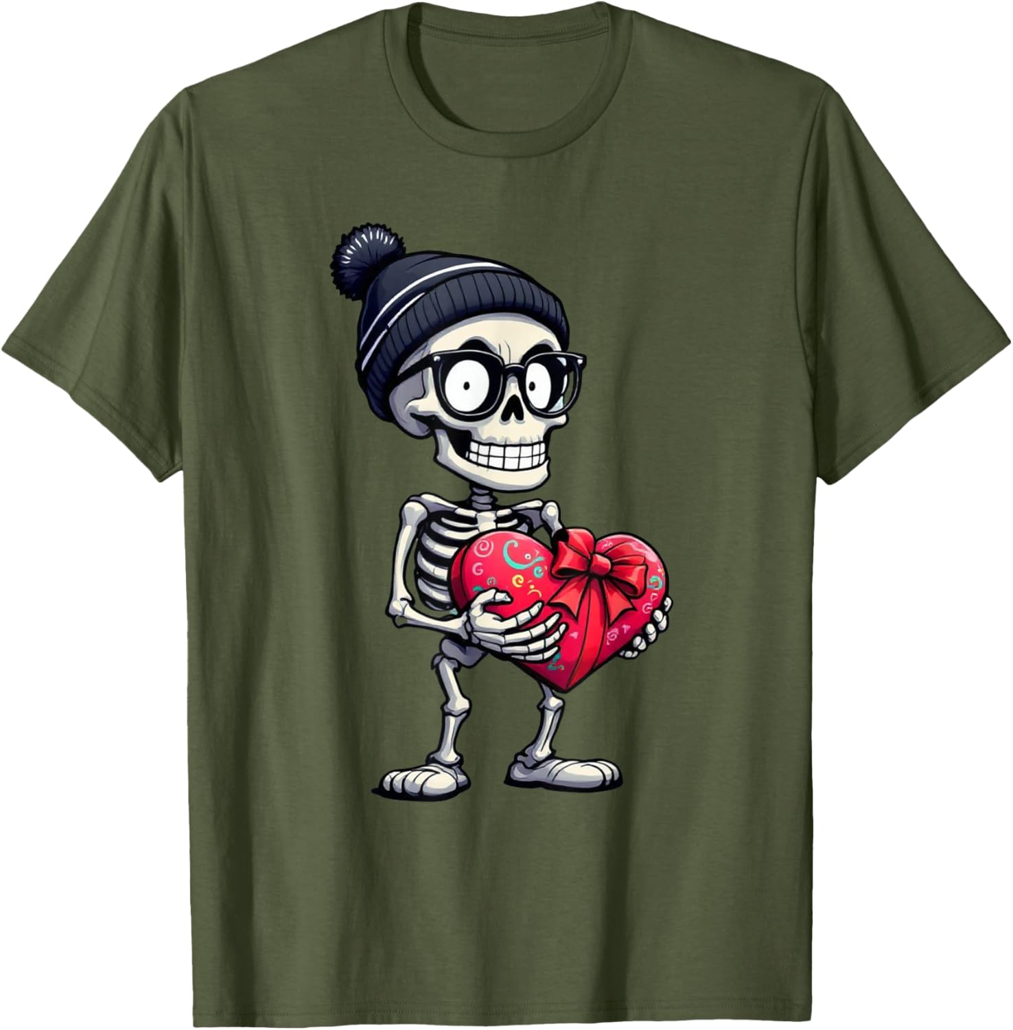 Funny Skeleton Heart Valentine's Day T-Shirt for Men and Women - 13