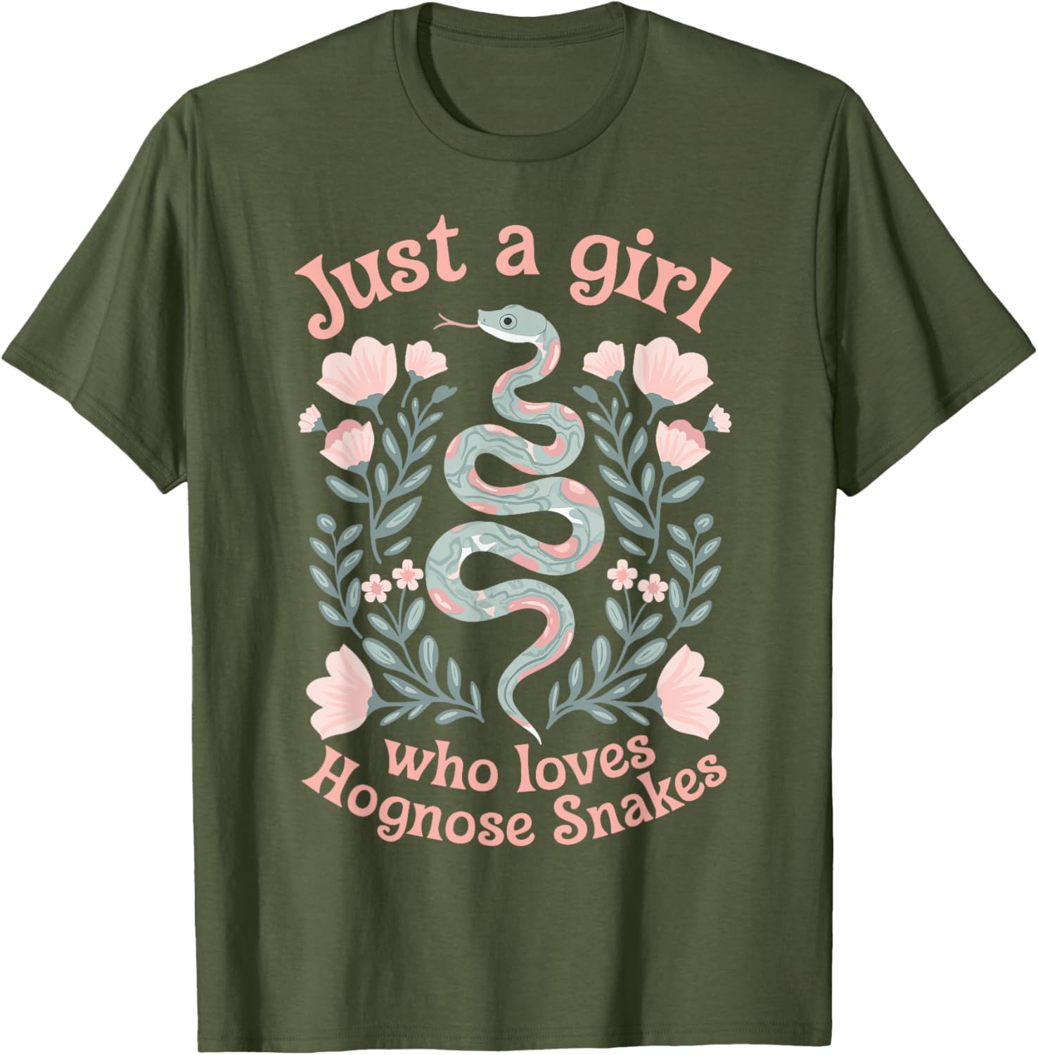 Just A Girl Who Loves Hognose Snakes T-Shirt Cute Snake Lover Tee - 5