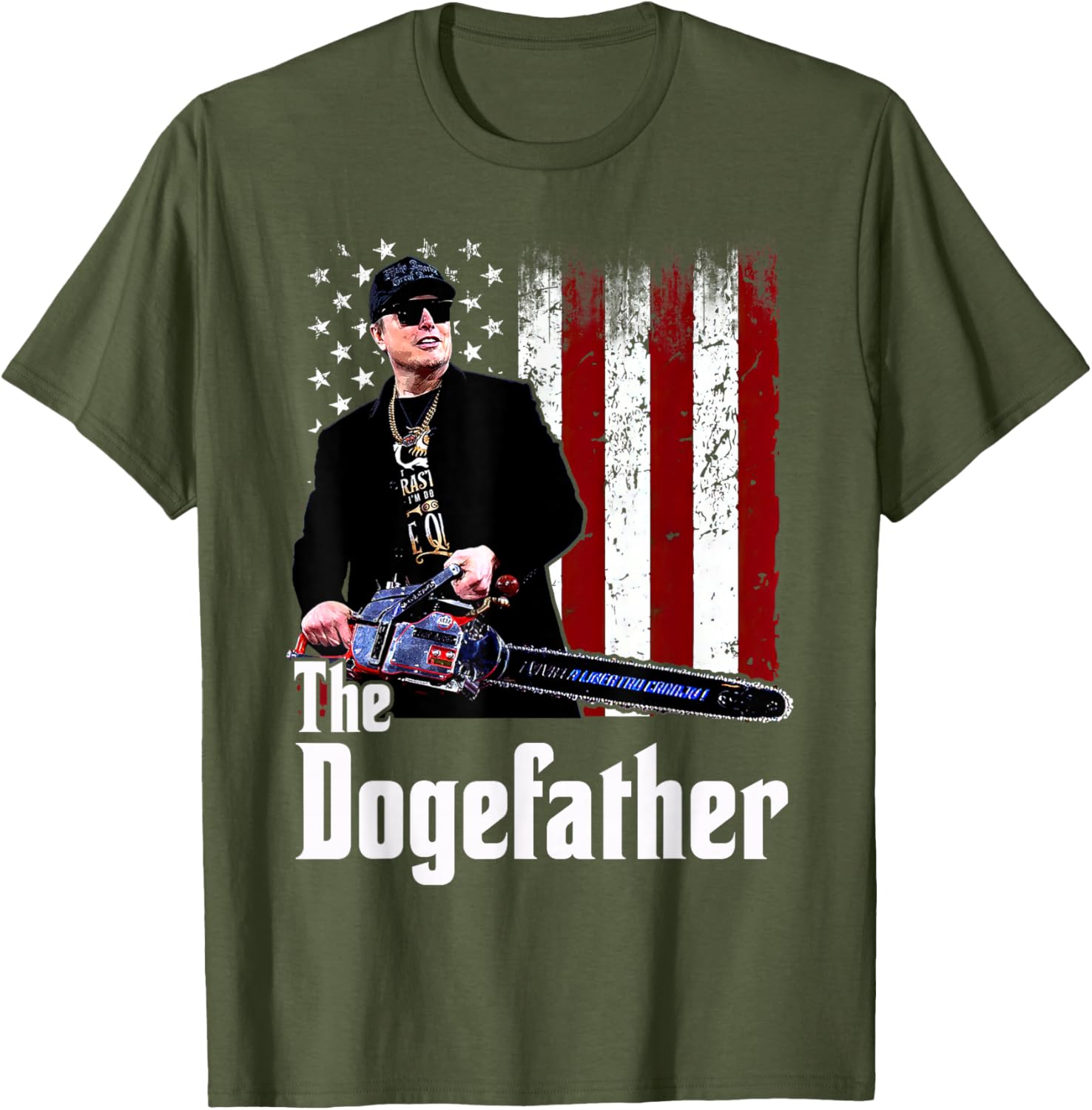 The Dogefather Chainsaw USA Flag T-Shirt for Men and Women - 10