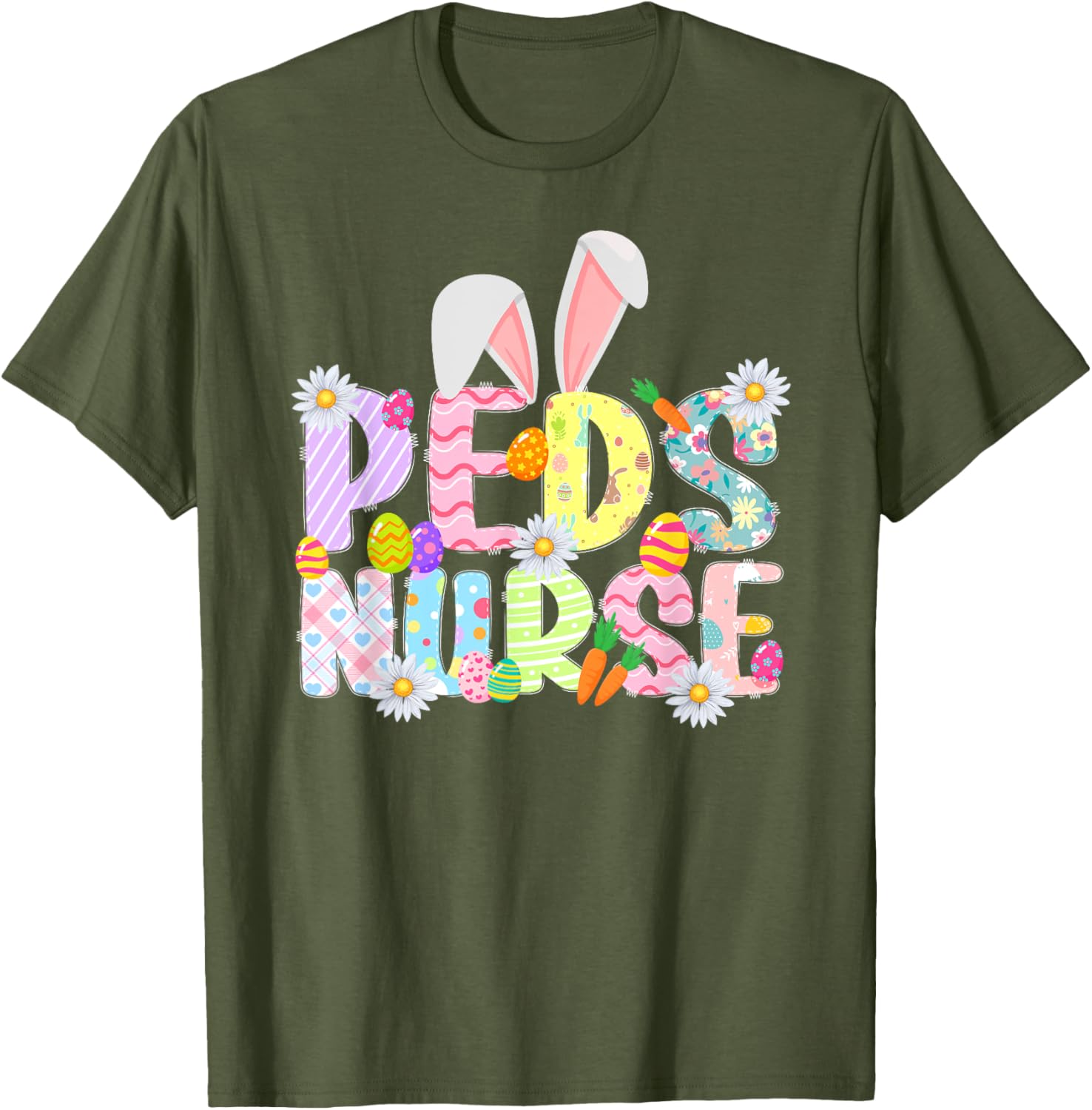 Peds Nurse Easter Bunny T-Shirt for Pediatric Nurses Fun Holiday Outfit - 10