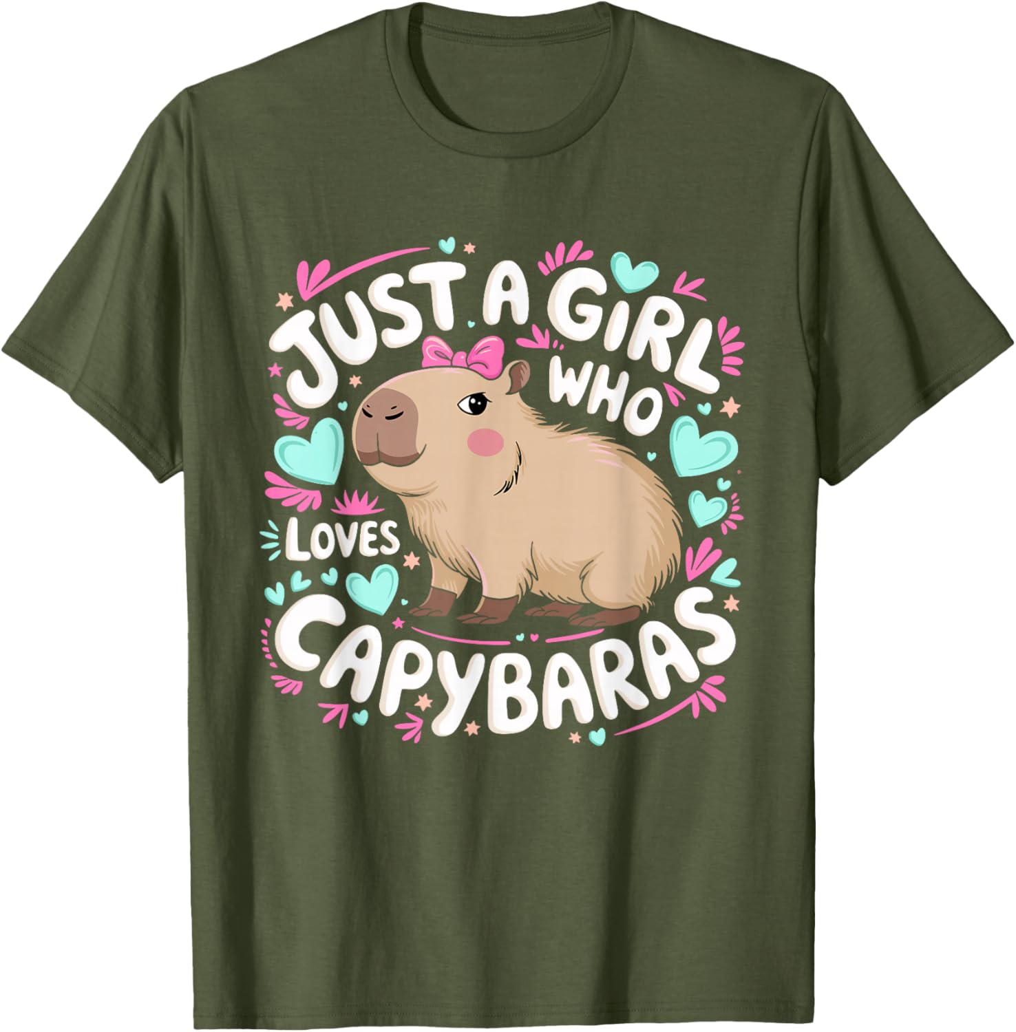 Just a Girl Who Loves Capybaras T-Shirt for Women and Kids - 6