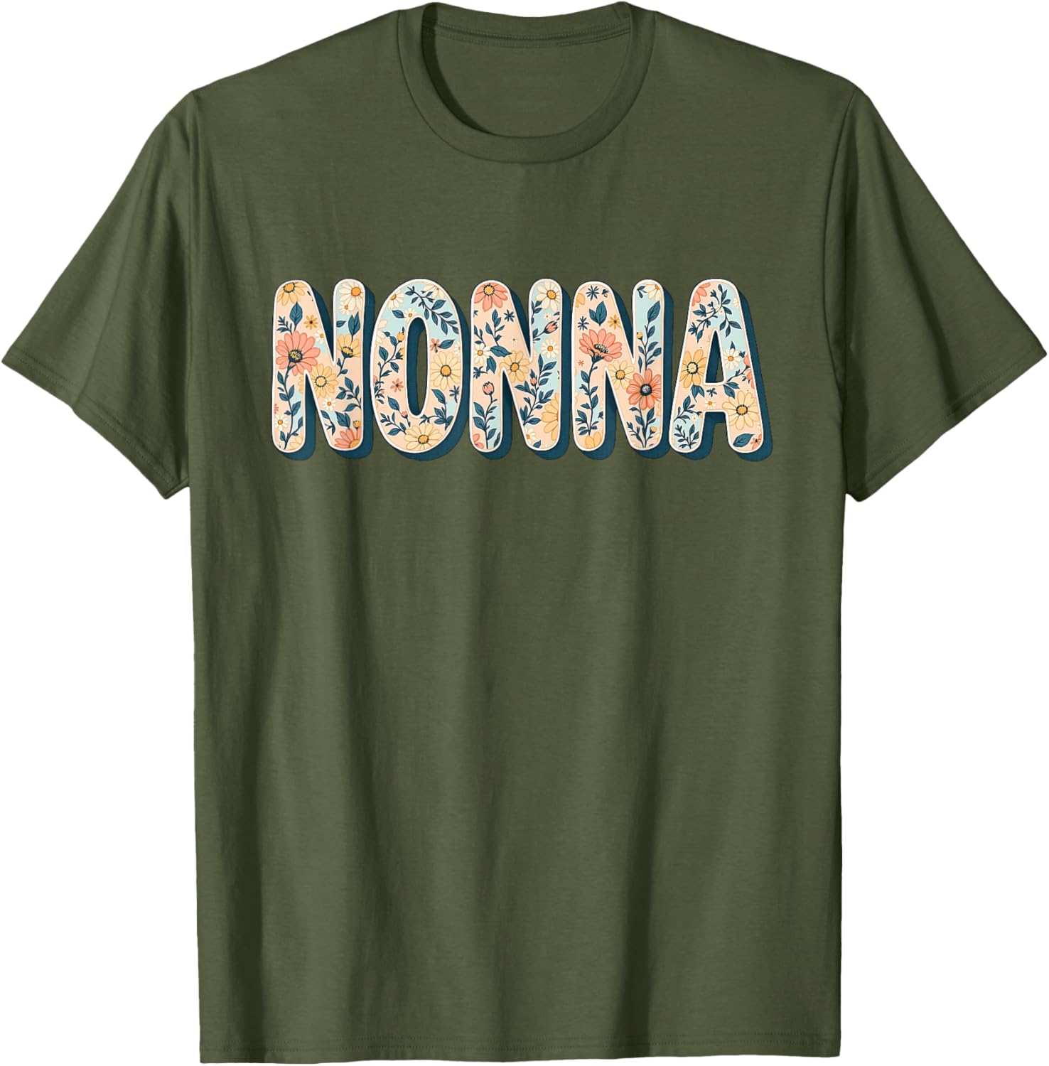 Wildflowers Nonna Floral Mother's Day T-Shirt for Stylish Grandmas - 3