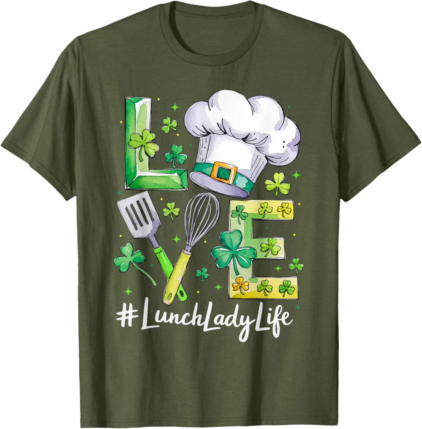 Funny Love Lunch Lady Life St Patricks Day T-Shirt for Men and Women - 18