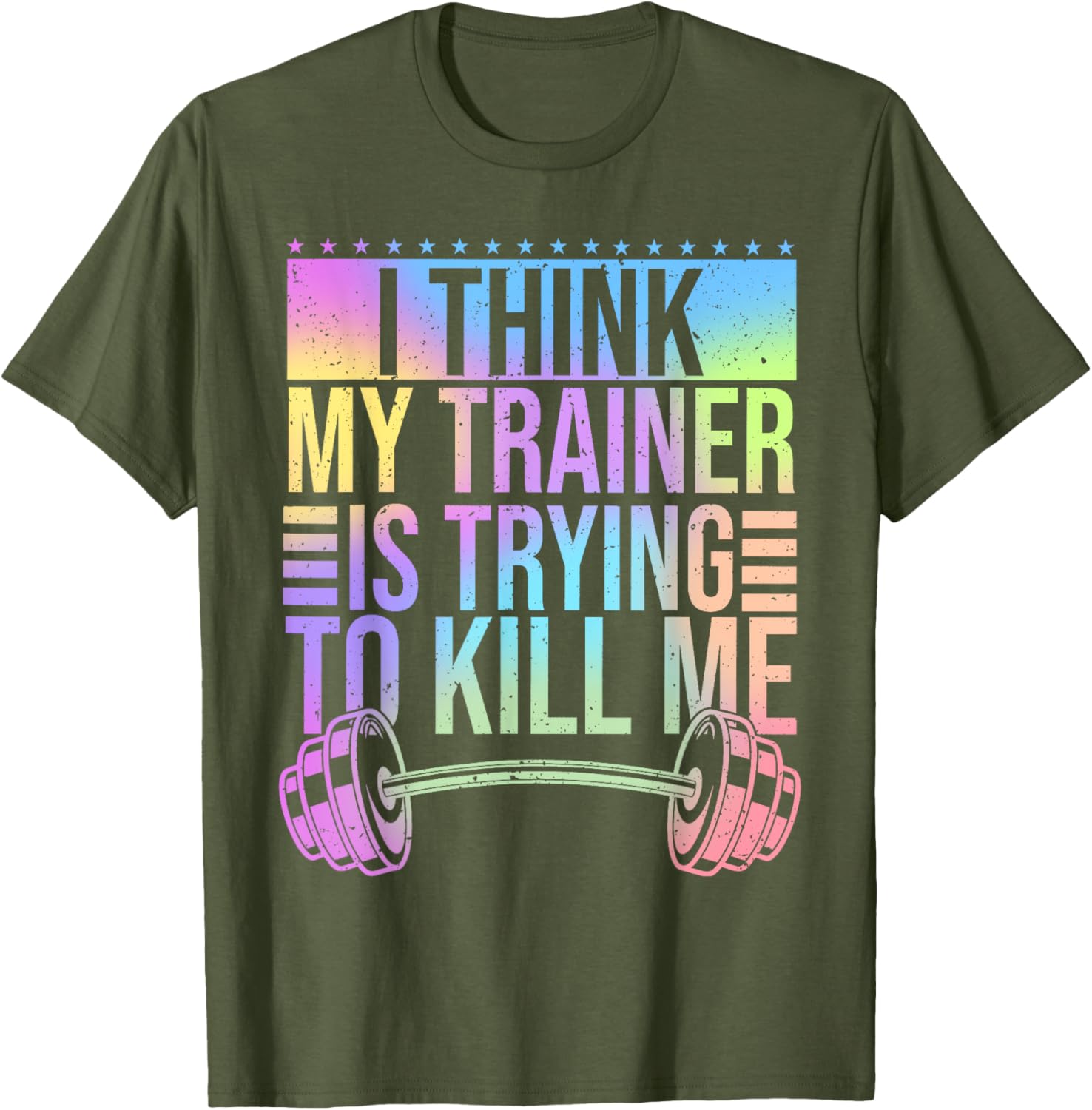 Funny Gymer T-Shirt I Think My Trainer Is Trying To Kill Me Gym Wear - 17