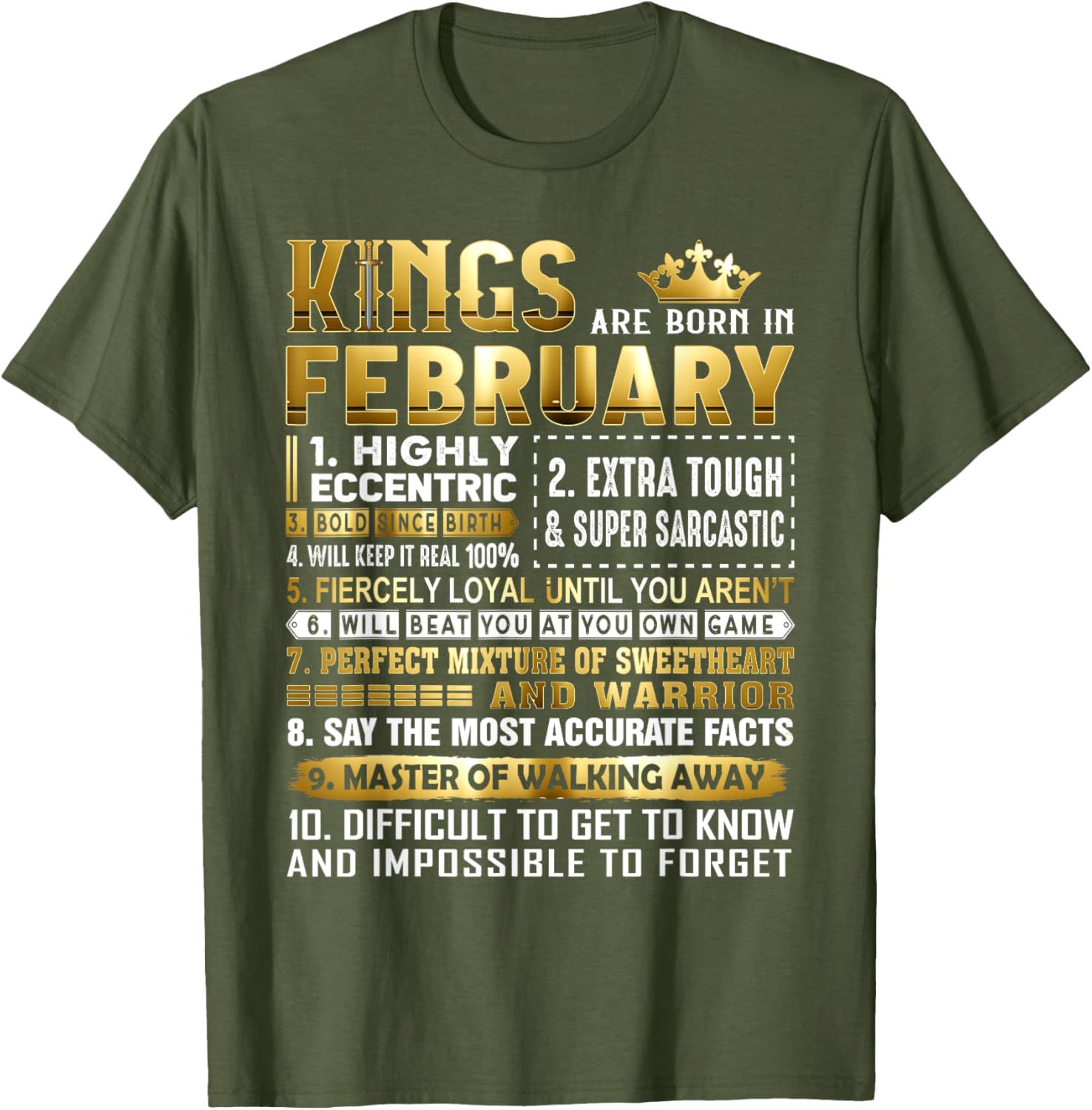 Kings Are Born In February Birthday Shirt for Men and Women - 6