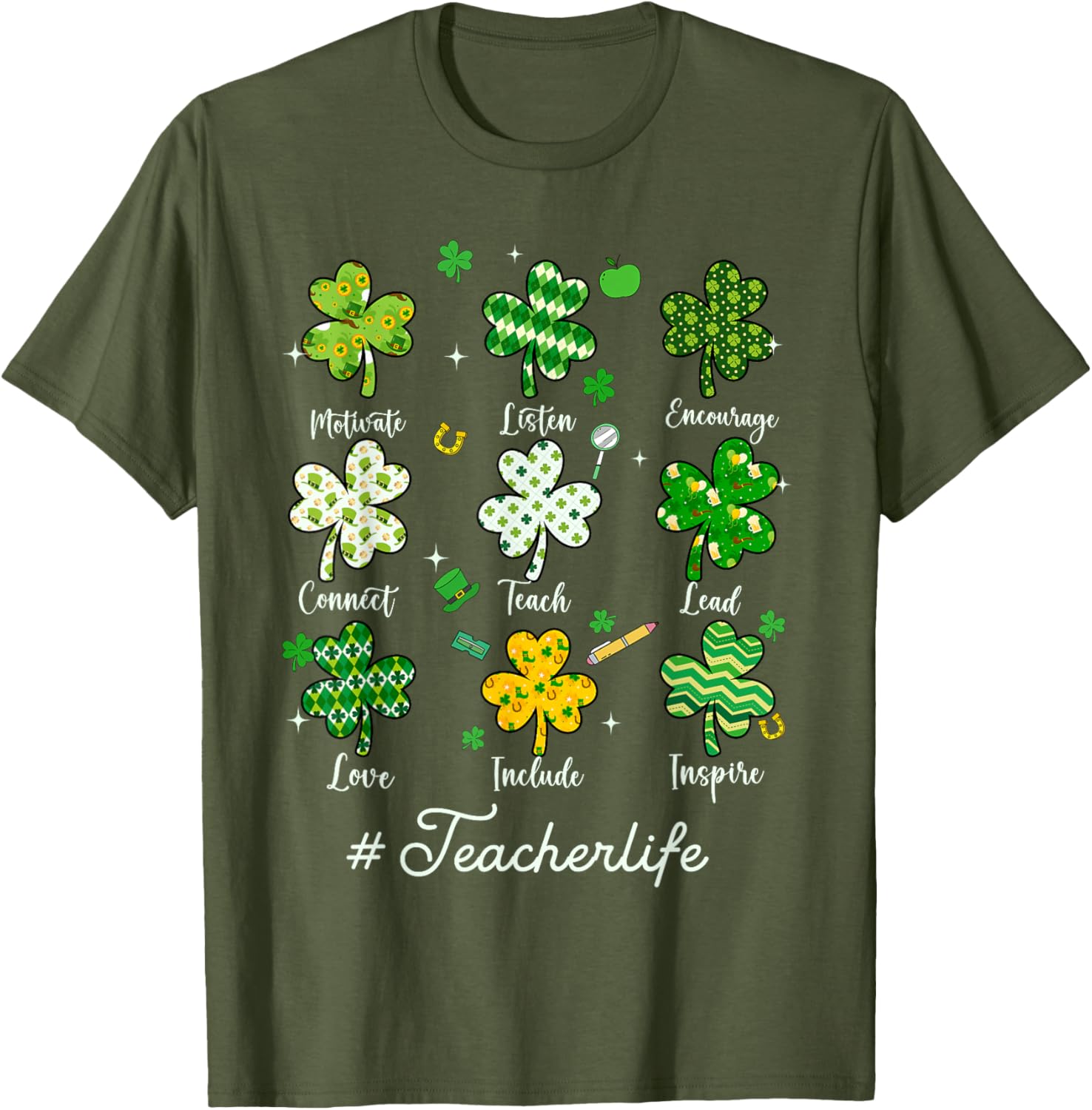 Teacher Life Shamrock T-Shirt - Inspire Love This St. Patrick's Day - 3