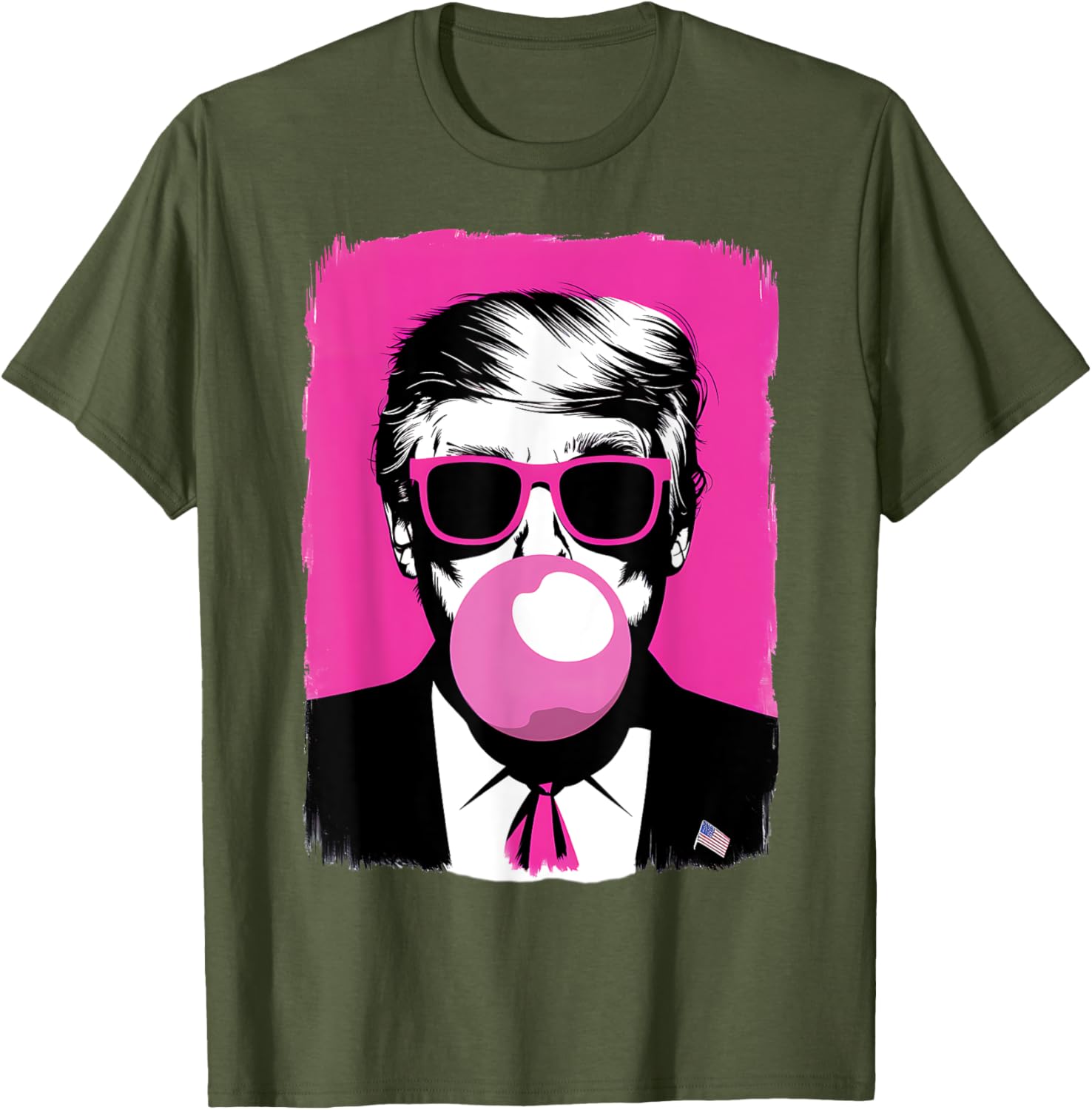Funny Trump Pink Bubble Gum Sunglasses T-Shirt for Trendy Style - 4