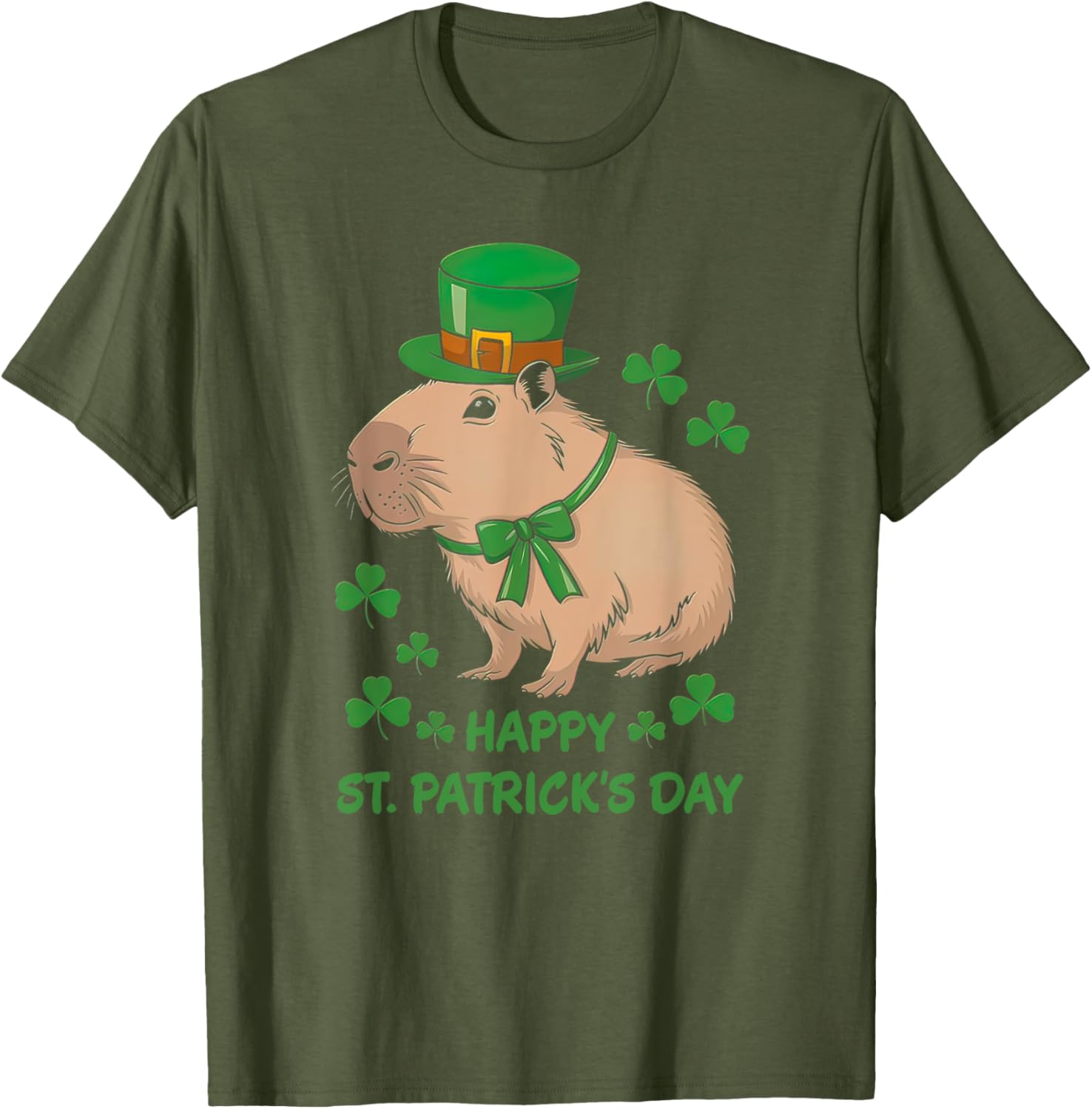 Cute Irish Capybara Leprechaun St. Patrick's Day T-Shirt for Fun Celebrations - 9