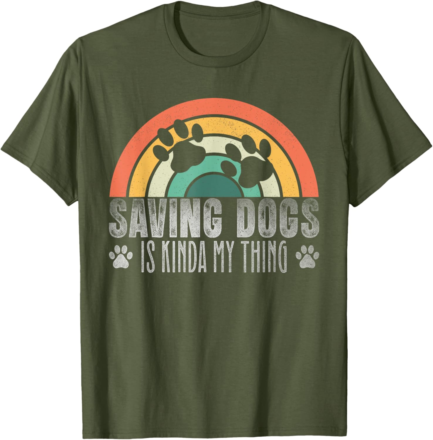 Vintage Dog Rescue Paw Print T-Shirt for Men and Women - Saving Dogs Style - 10