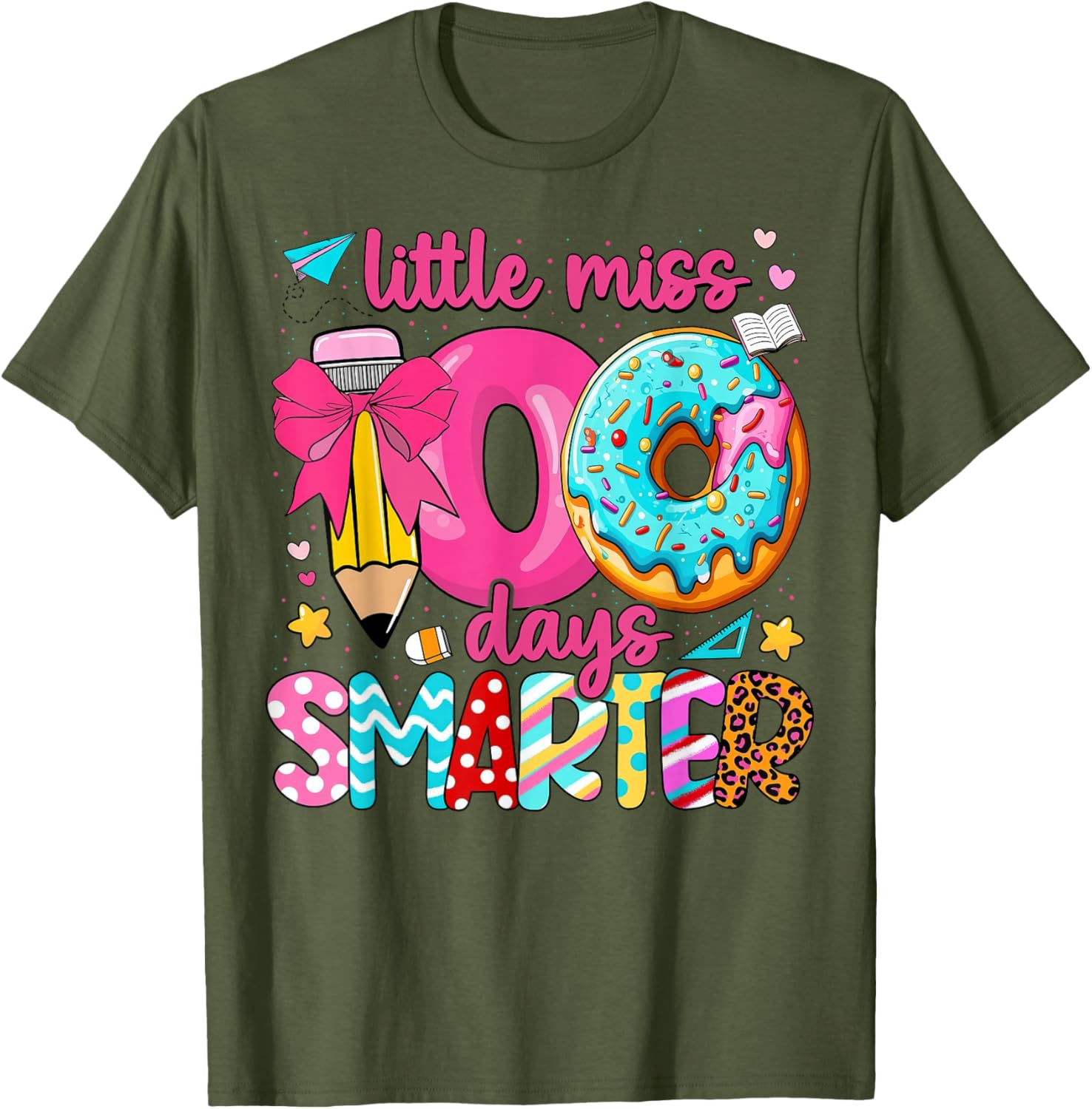 Little Miss 100 Days Smarter Girls T-Shirt for 100th Day of School - 19