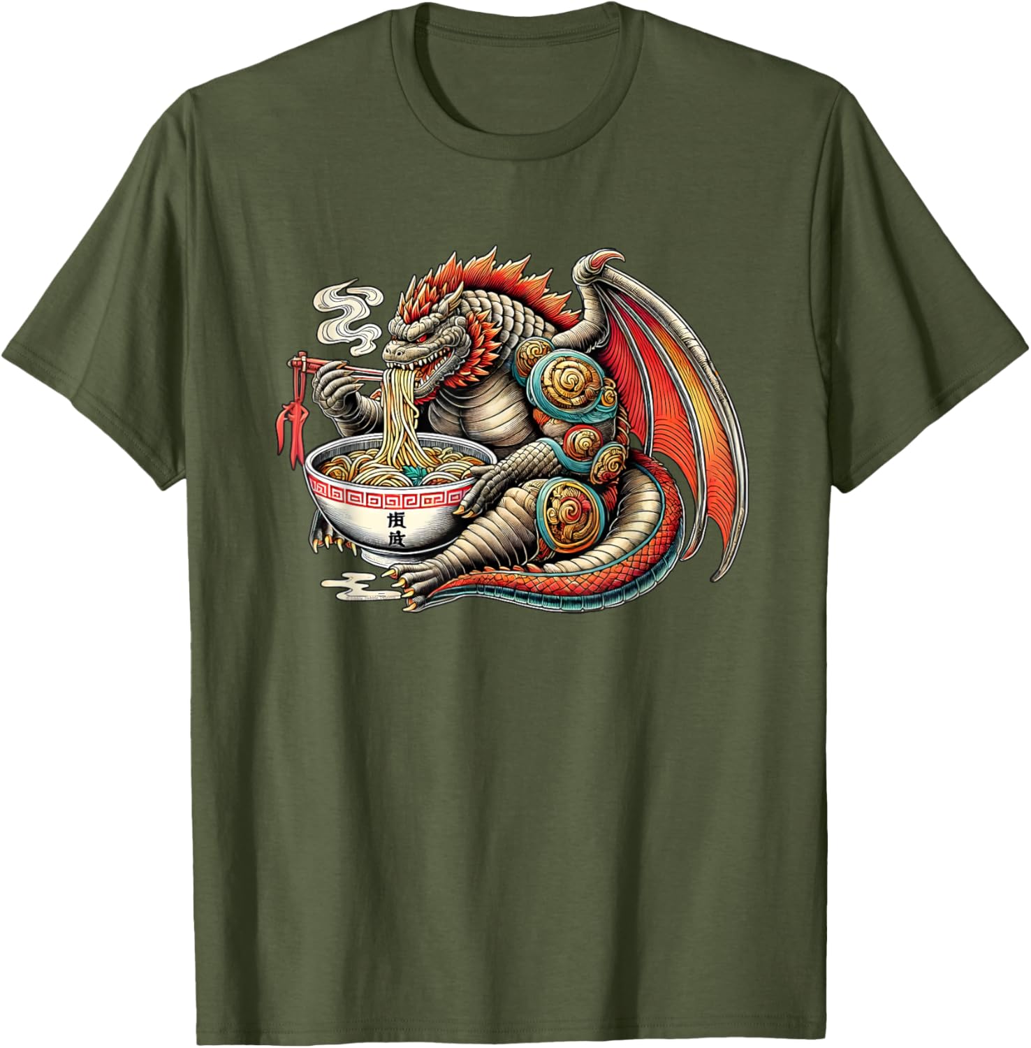 Funny Kaiju Dragon Ramen Monster T-Shirt for Japanese Culture Fans - 10