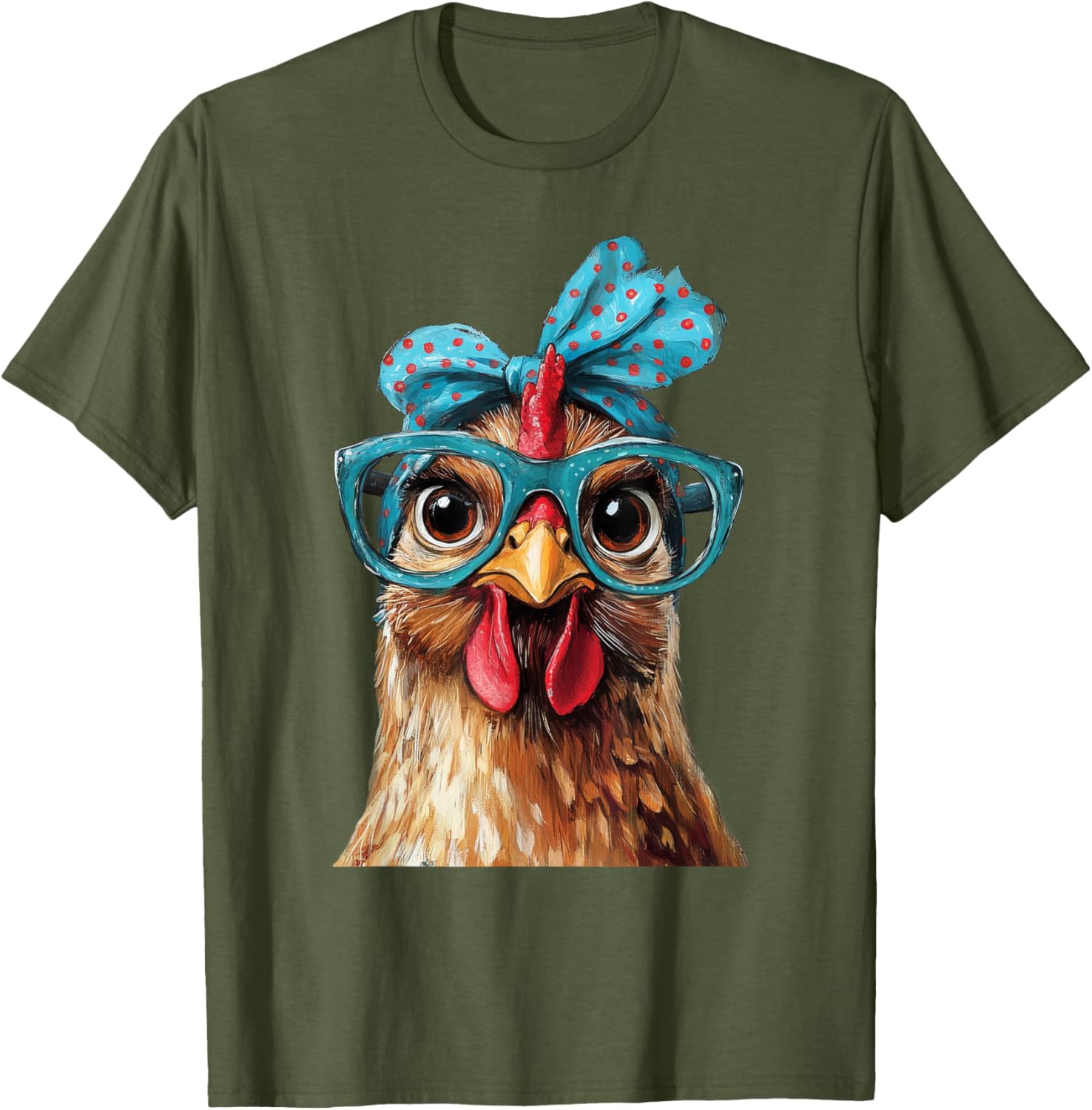 Cool Chicken in Bandana and Glasses Graphic T-Shirt for Fun Style - 6