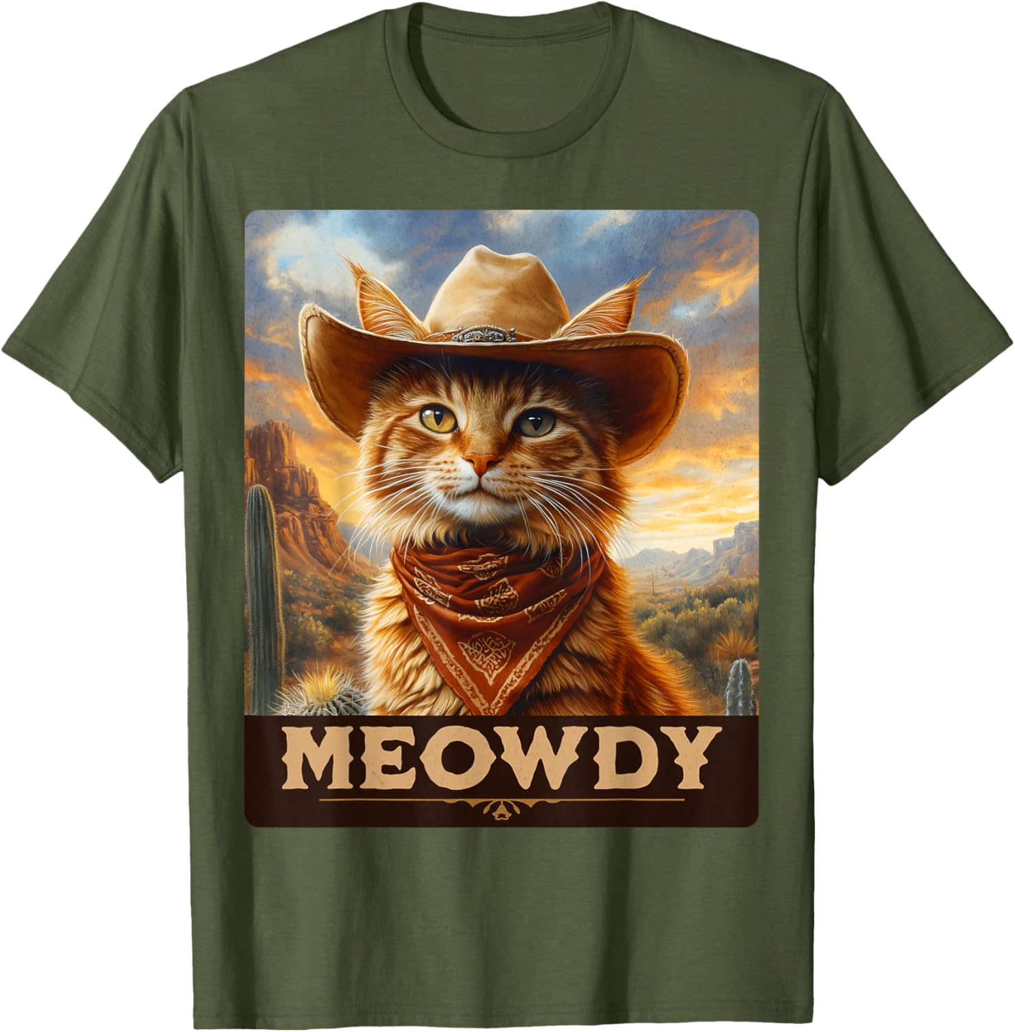 Meowdy Cowboy Cat T-Shirt for Wild West Cat Lovers and Fans - 22