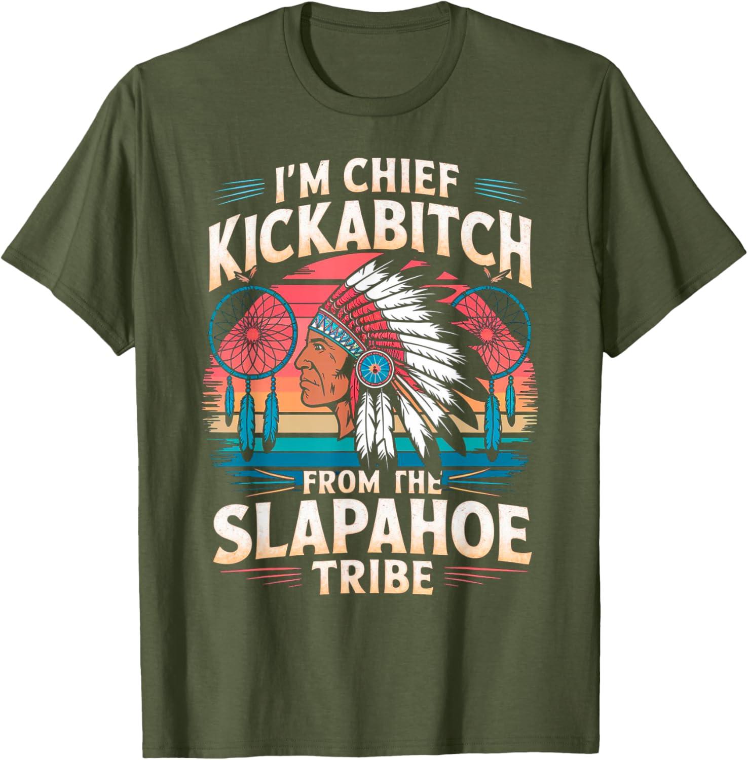 Retro Vintage Chief Kickabitch T-Shirt from Slapahoe Tribe Collection - 5