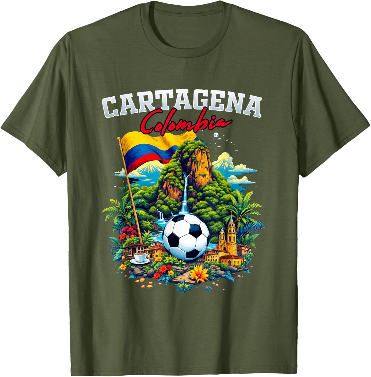 Cartagena Colombian Flag T-Shirt - Stylish Souvenir Apparel for Pride - 9