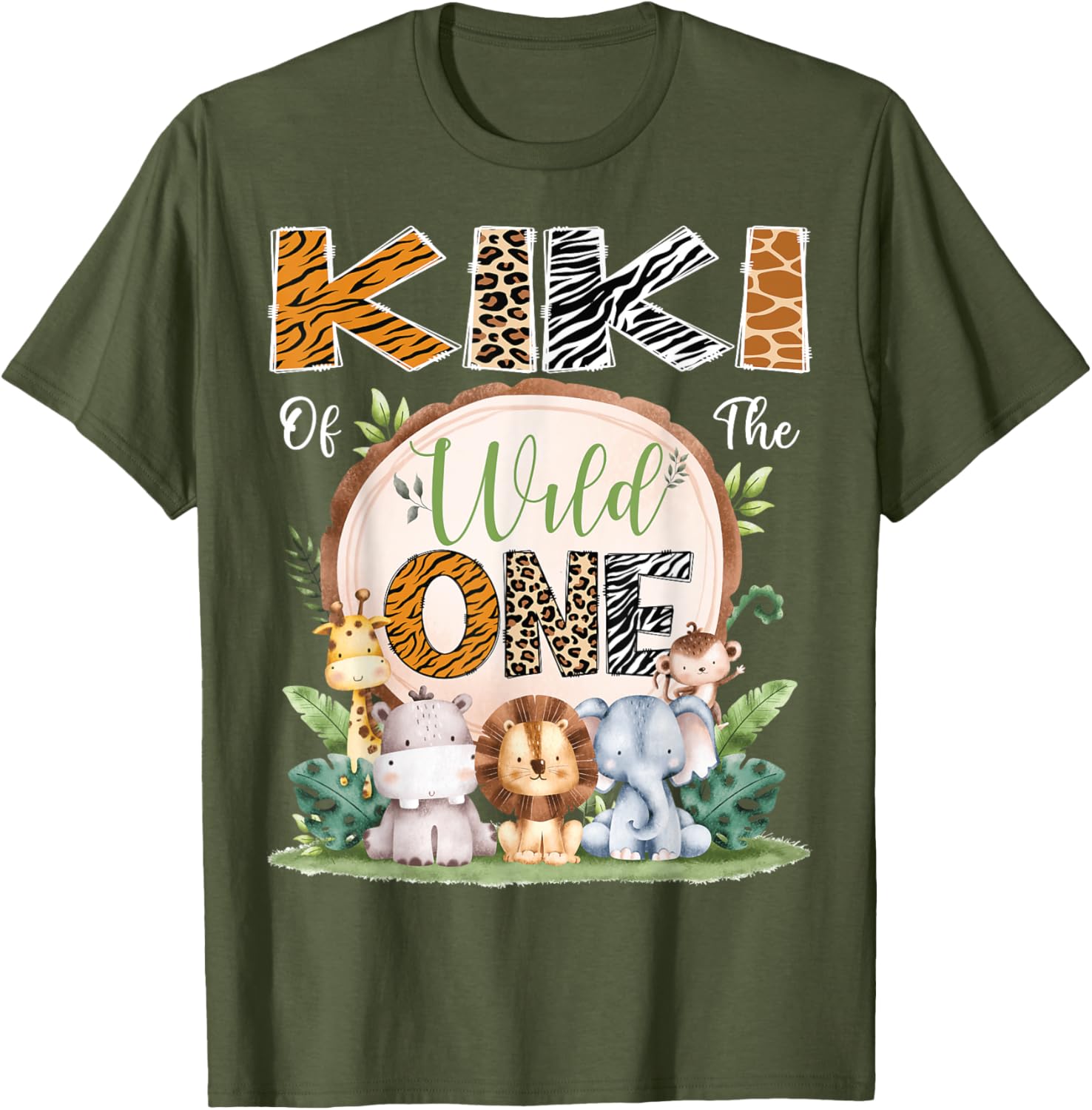 Kiki Of The Wild One 1st Birthday Safari T-Shirt for Baby Celebrations - 8
