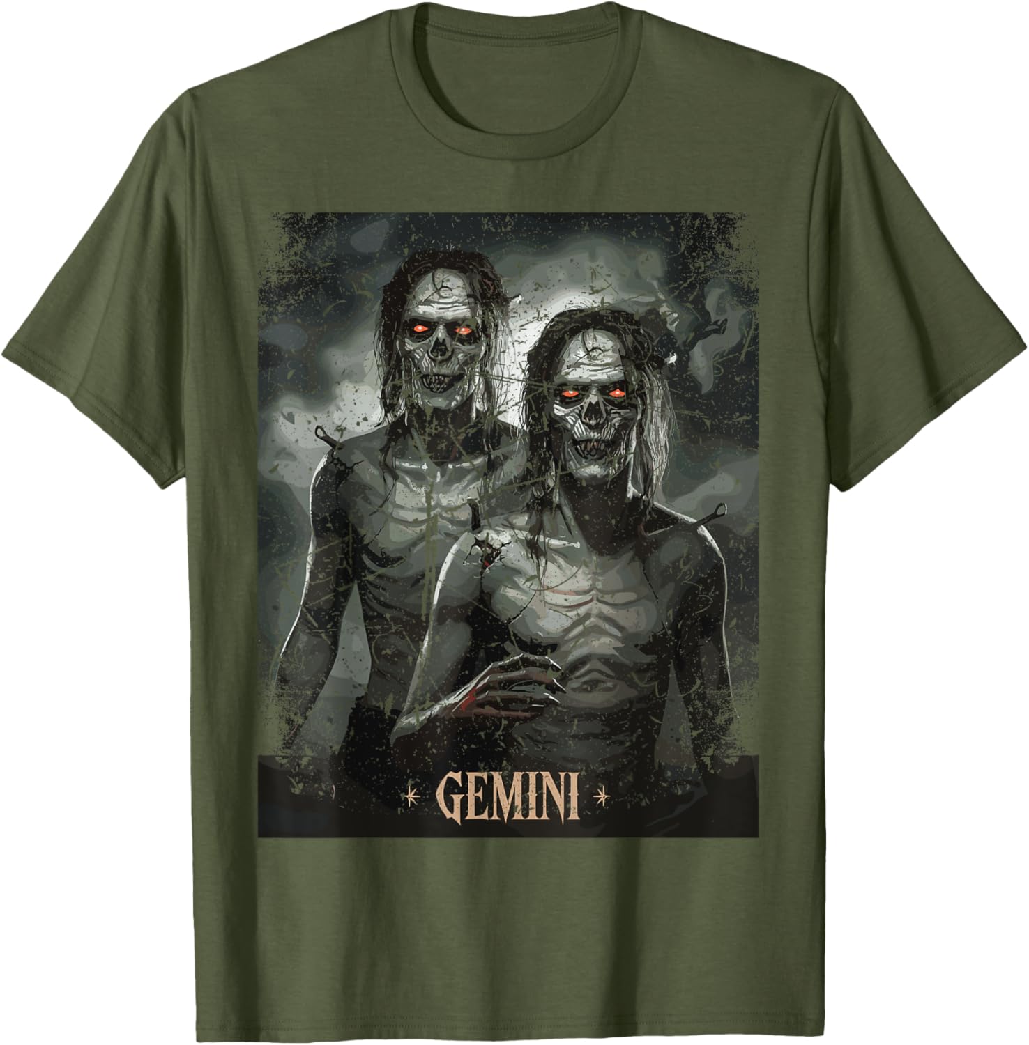 Zombie Gemini Twins Horror Zodiac T-Shirt for Unique Style Lovers - 13