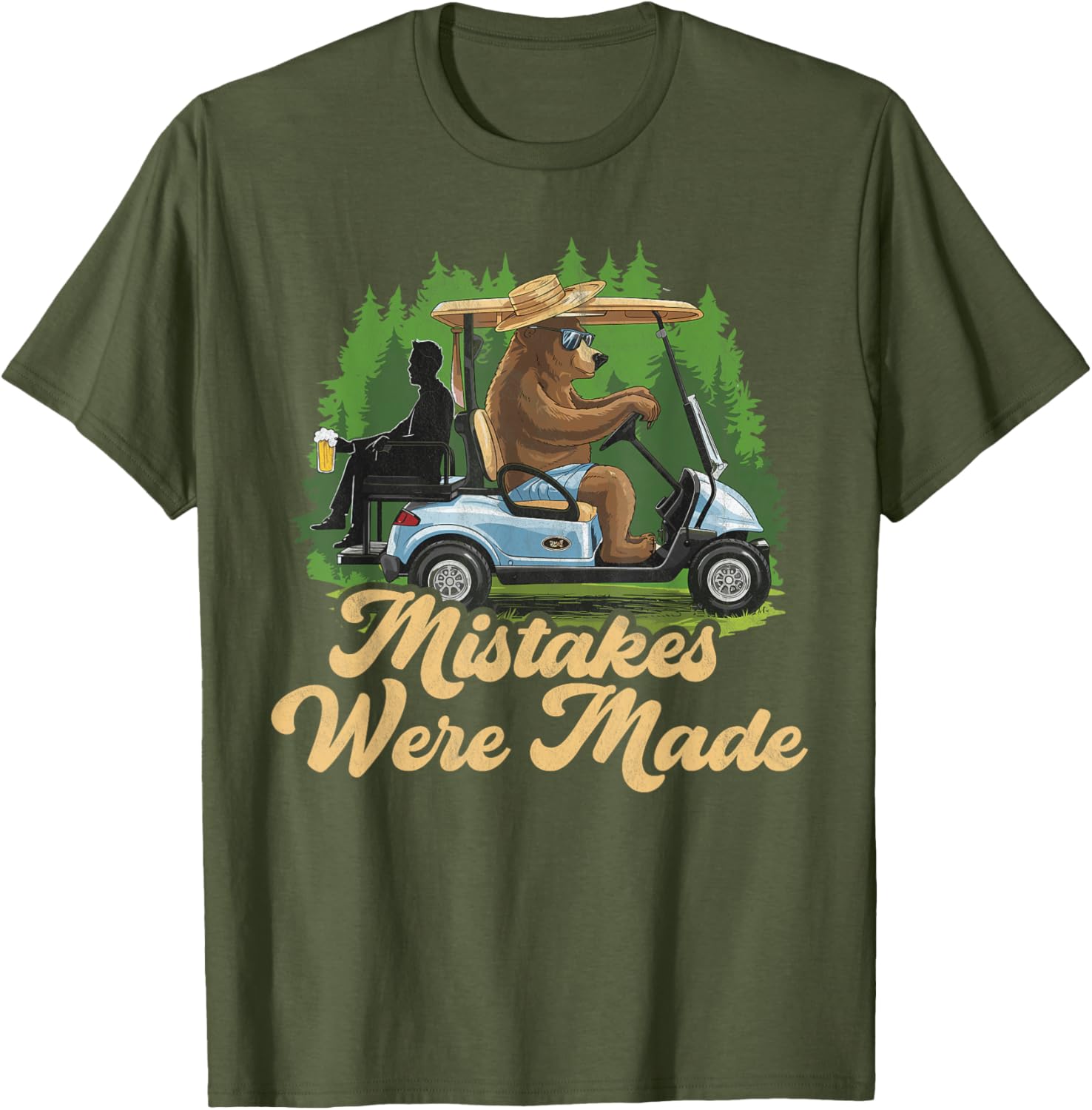 Funny Golf Cart Dad T-Shirt Mistakes Were Made Golfing Gift Apparel - 11