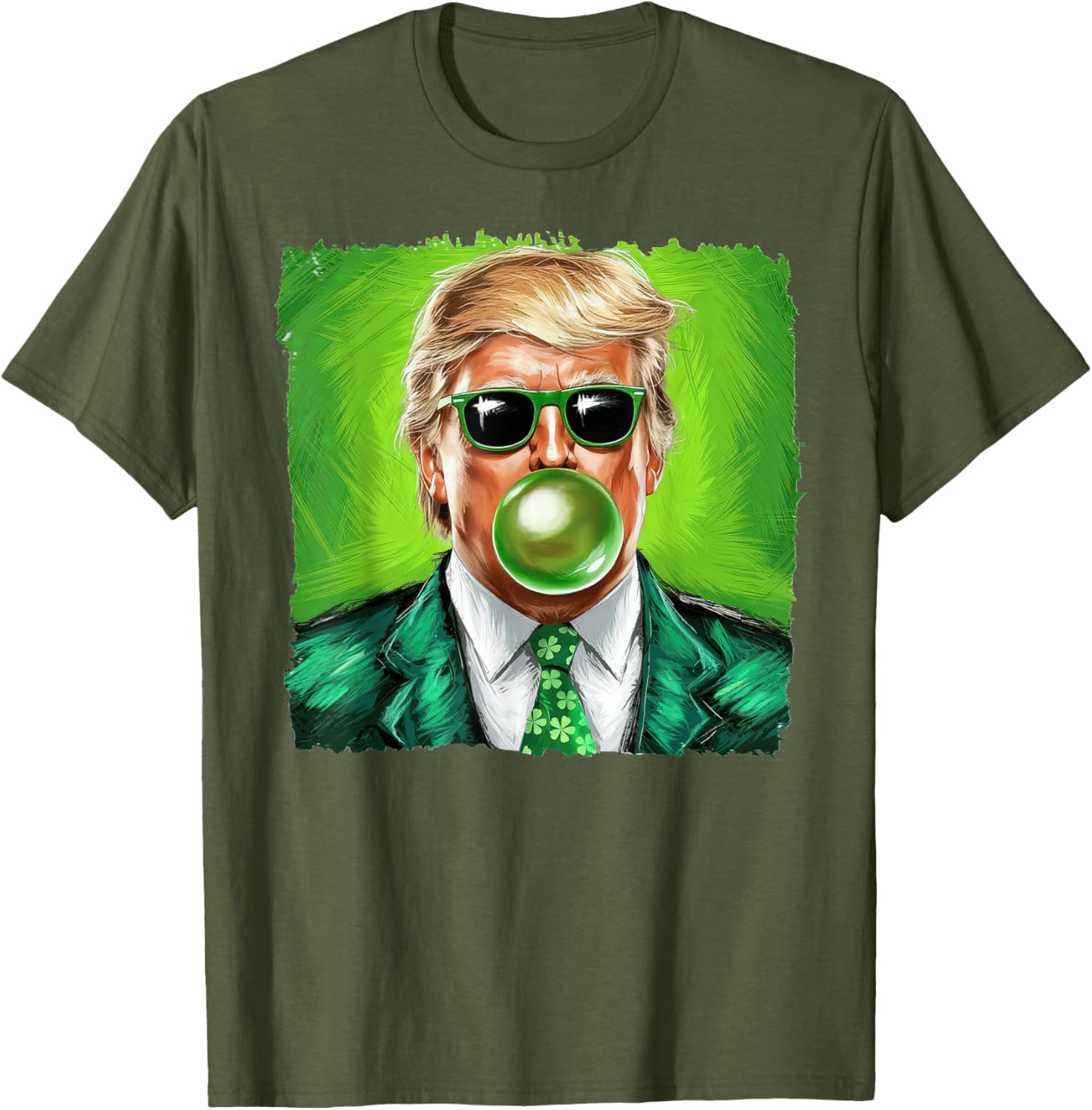 Trump Bubble Gum Sunglasses St. Patrick's Day T-Shirt for Fun Celebrations - 19