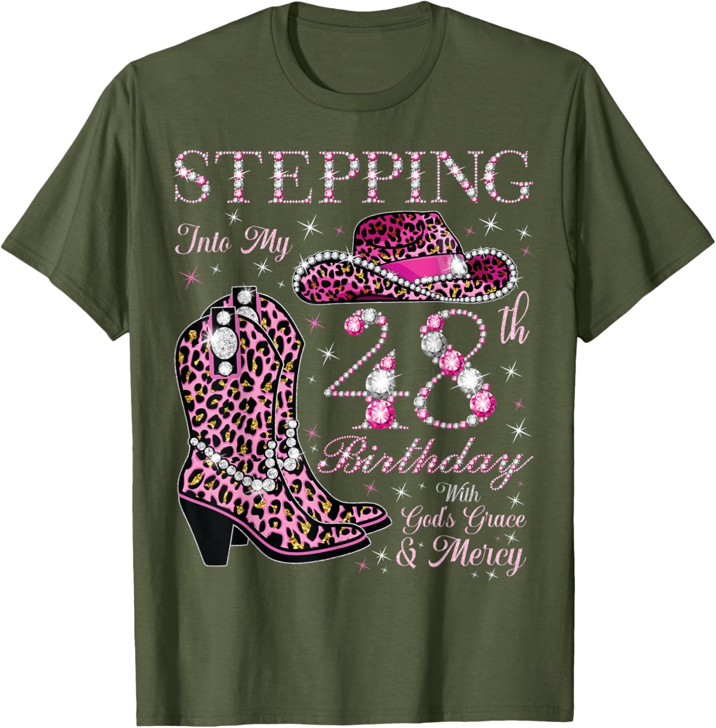 Celebrate 48 With Grace and Mercy T-Shirt for Birthday Joy and Blessings - 14
