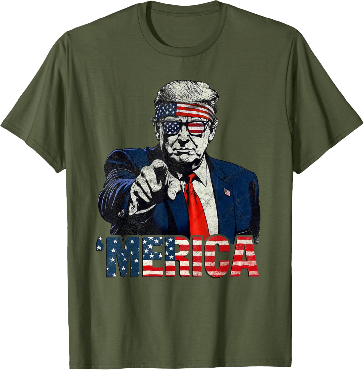 Happy 4th of July Merica Trump American Flag T-Shirt for Celebrations - 10