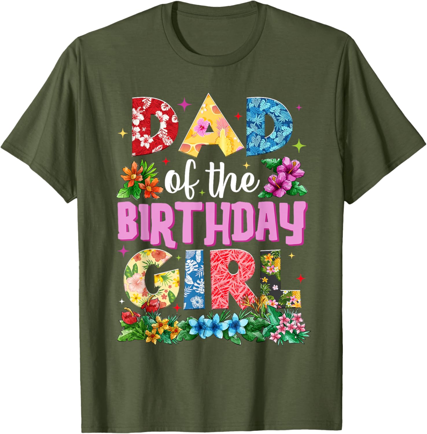 Dad of Birthday Girl Hawaii Party Matching Family T-Shirt for Fun Celebrations - 2