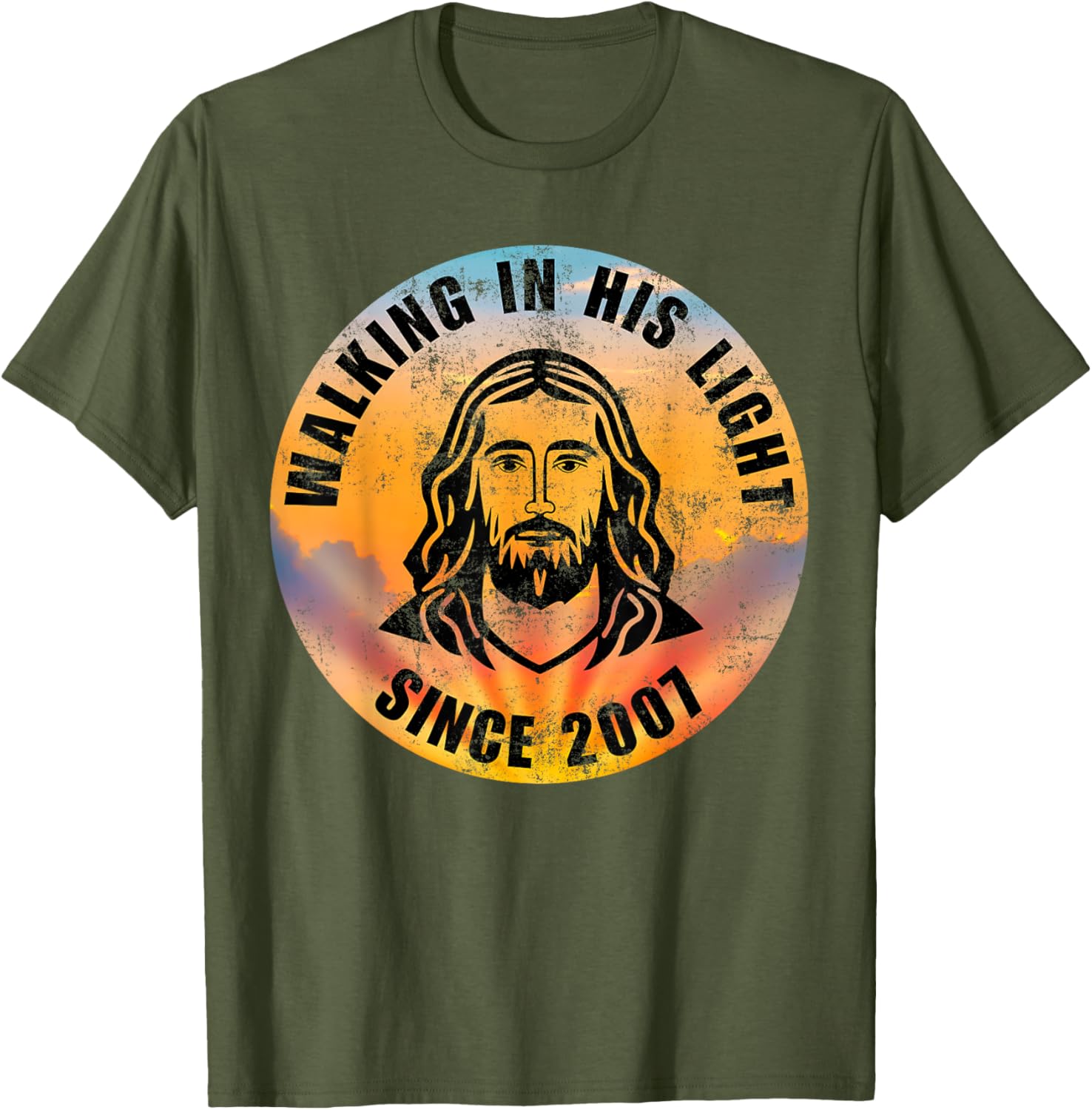 Christian Positivity Quote T-Shirt Walking In His Light Since 2007 - 16