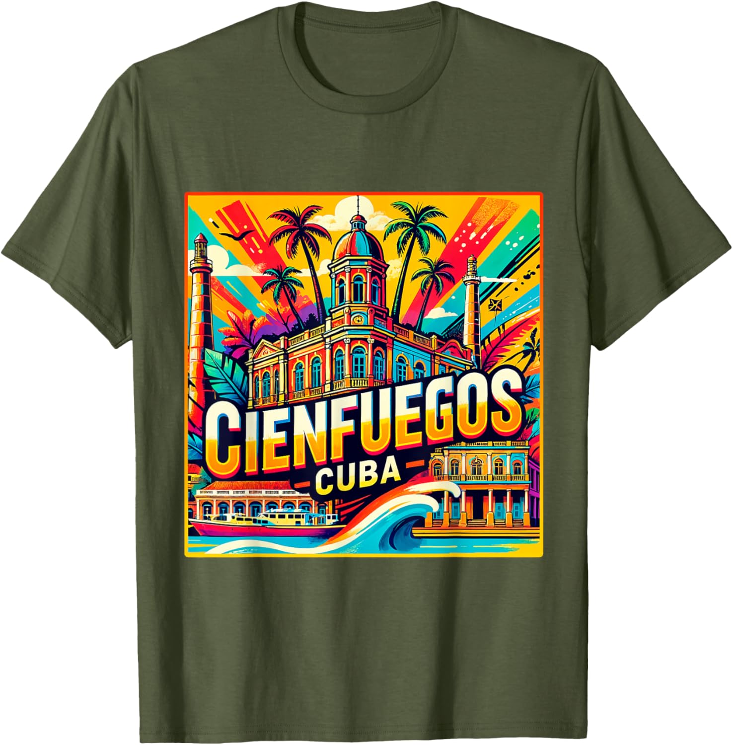 Cienfuegos Cuba Vintage Retro T-Shirt for Family Trips and Adventures - 3