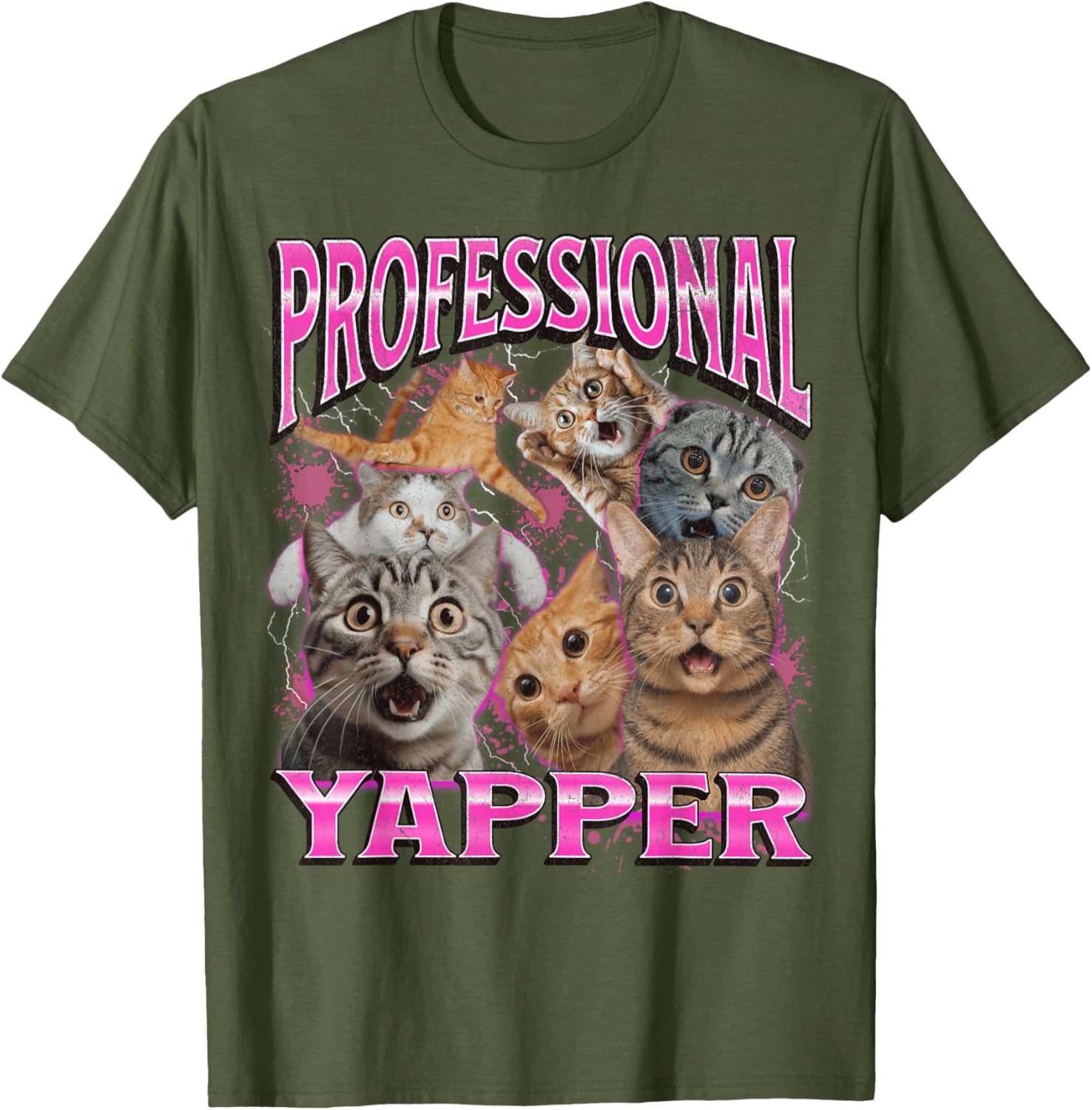 Funny 90s Cat Meme T-Shirt for Men and Women - Yapper Graphic Tee - 29