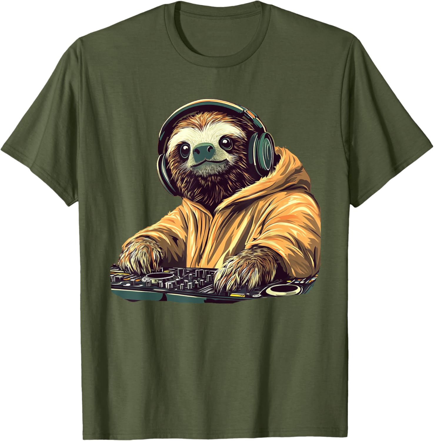 DJ Sloth Slow Jam Heat Costume T-Shirt for Fun Music Lovers - 6