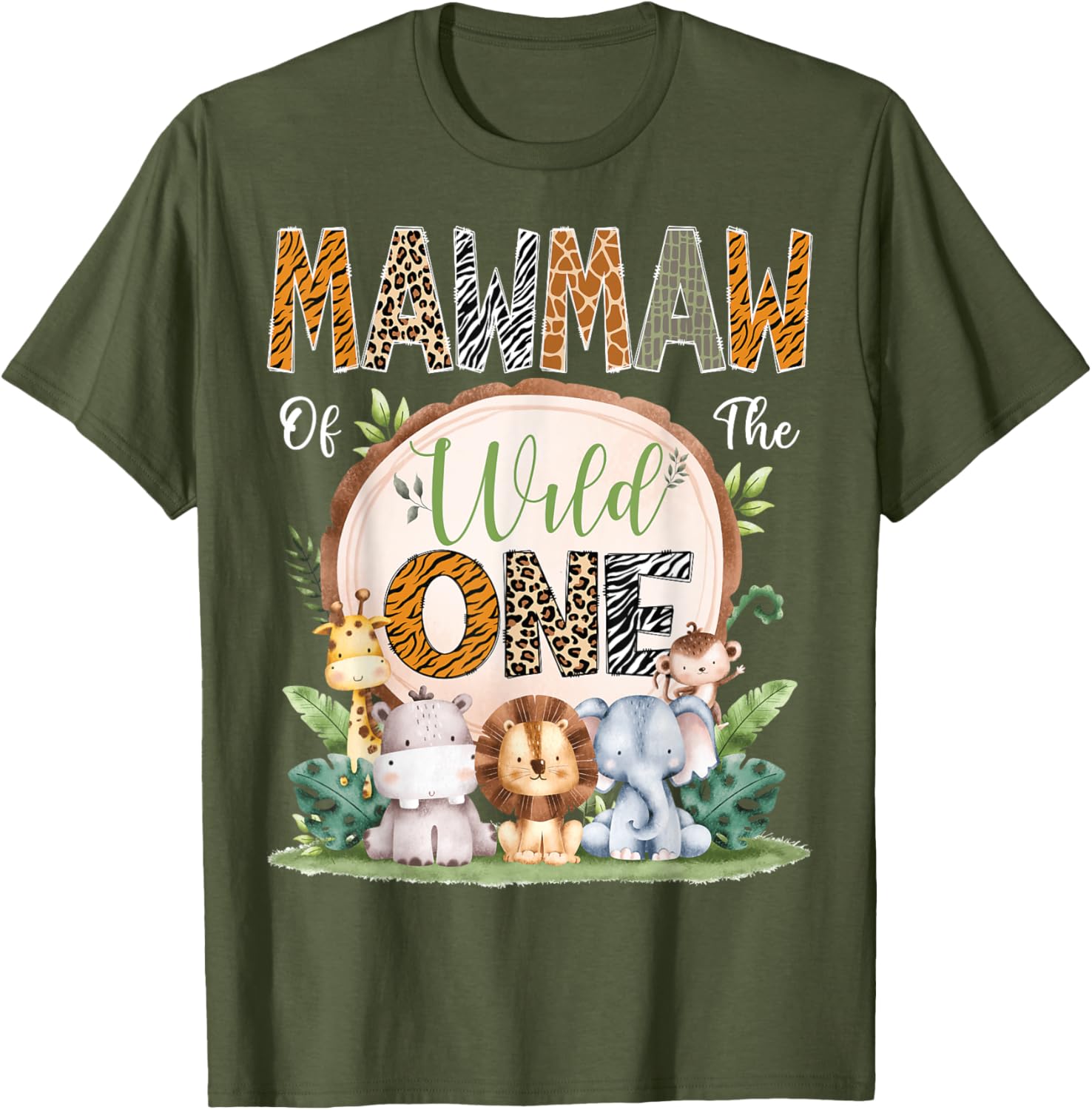 Mawmaw Of The Wild One 1st Birthday Safari Jungle T-Shirt for Kids - 9