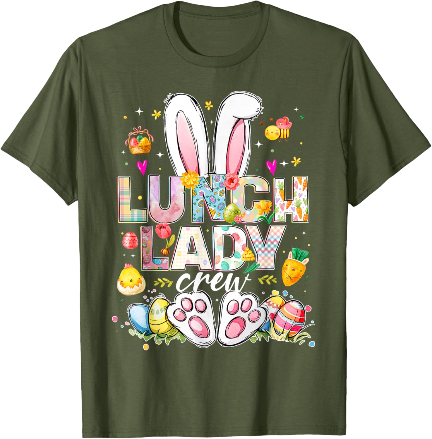 Funny Bunny Lunch Lady Easter T-Shirt for Cafeteria Workers - 9