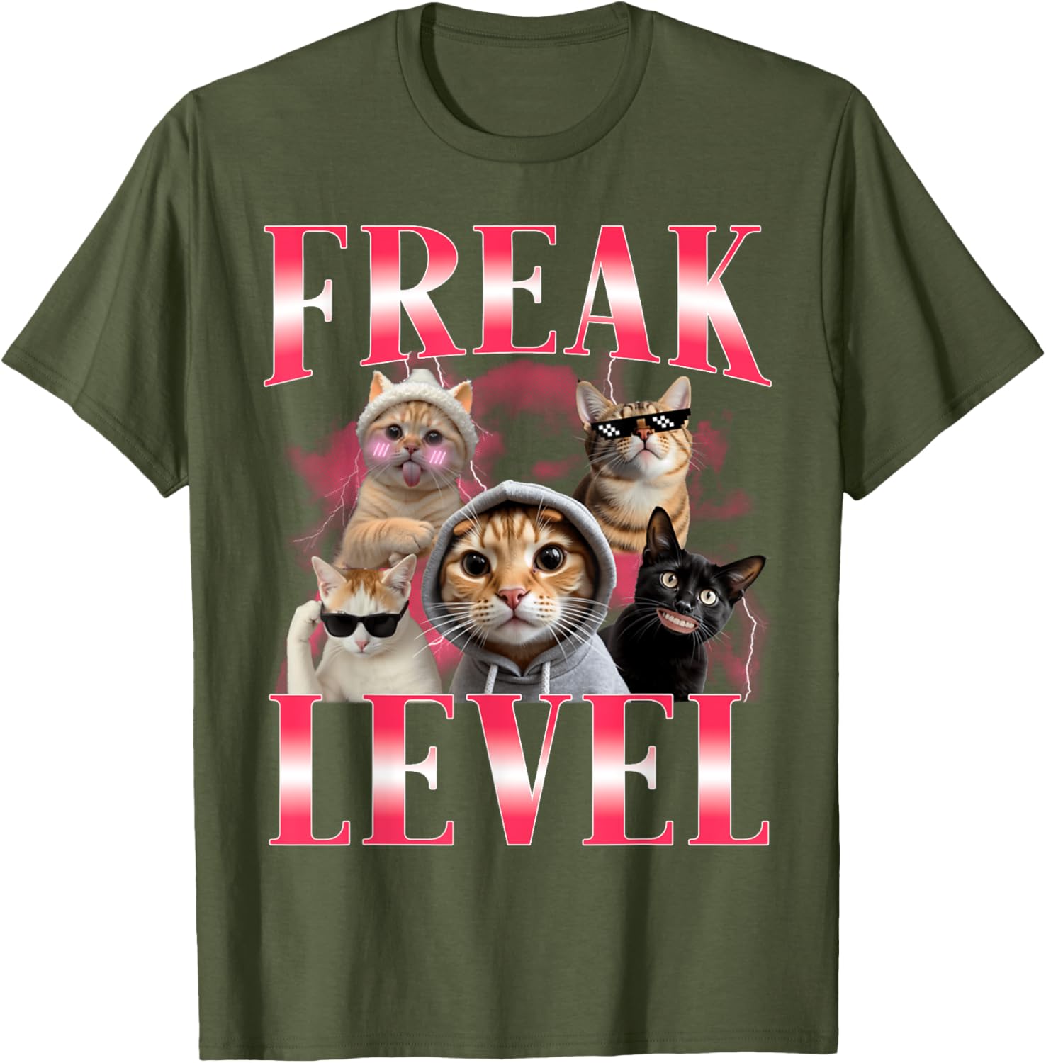 Funny Cat Meme T-Shirt Certified Freak Humor for Cat Lovers - 12