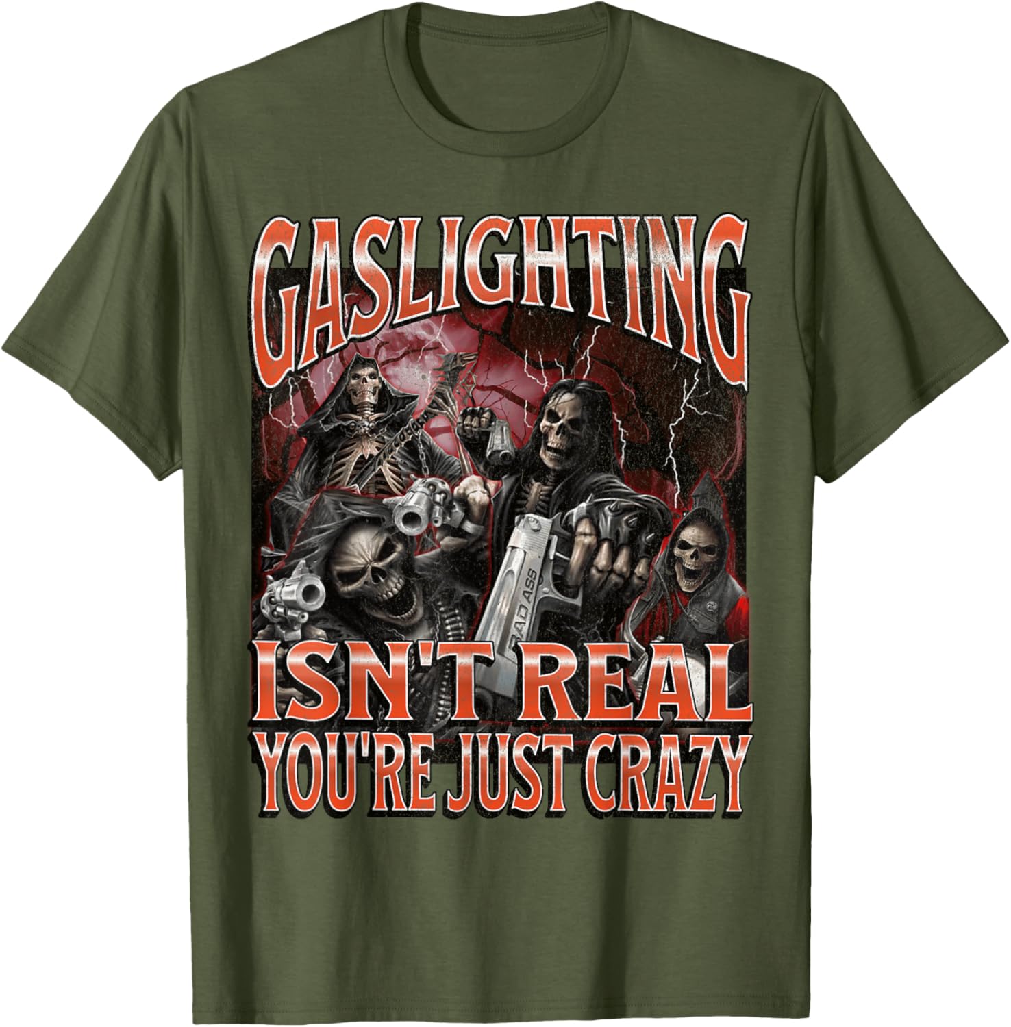 Funny Gaslighting Skeleton Meme T-Shirt for Unique Style Lovers - 3