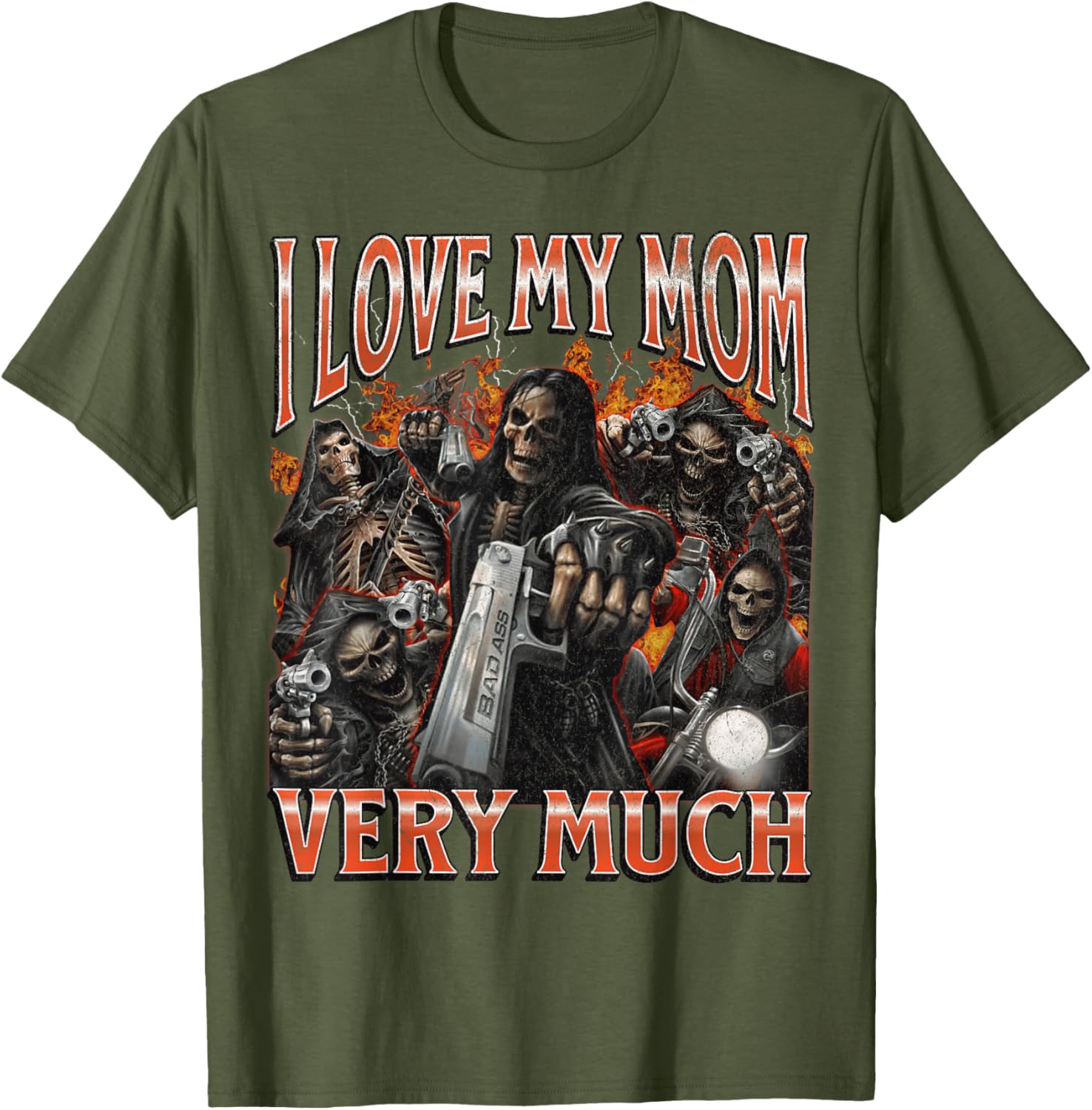 Funny I Love My Mom Skeleton Graphic T-Shirt for Unique Style Lovers - 5