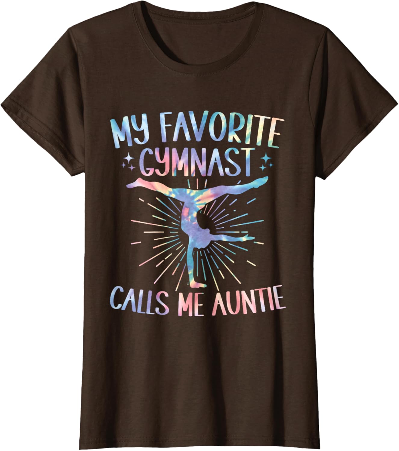 My Favorite Gymnast Calls Me Auntie Tie Dye Gymnastics T-Shirt - 6