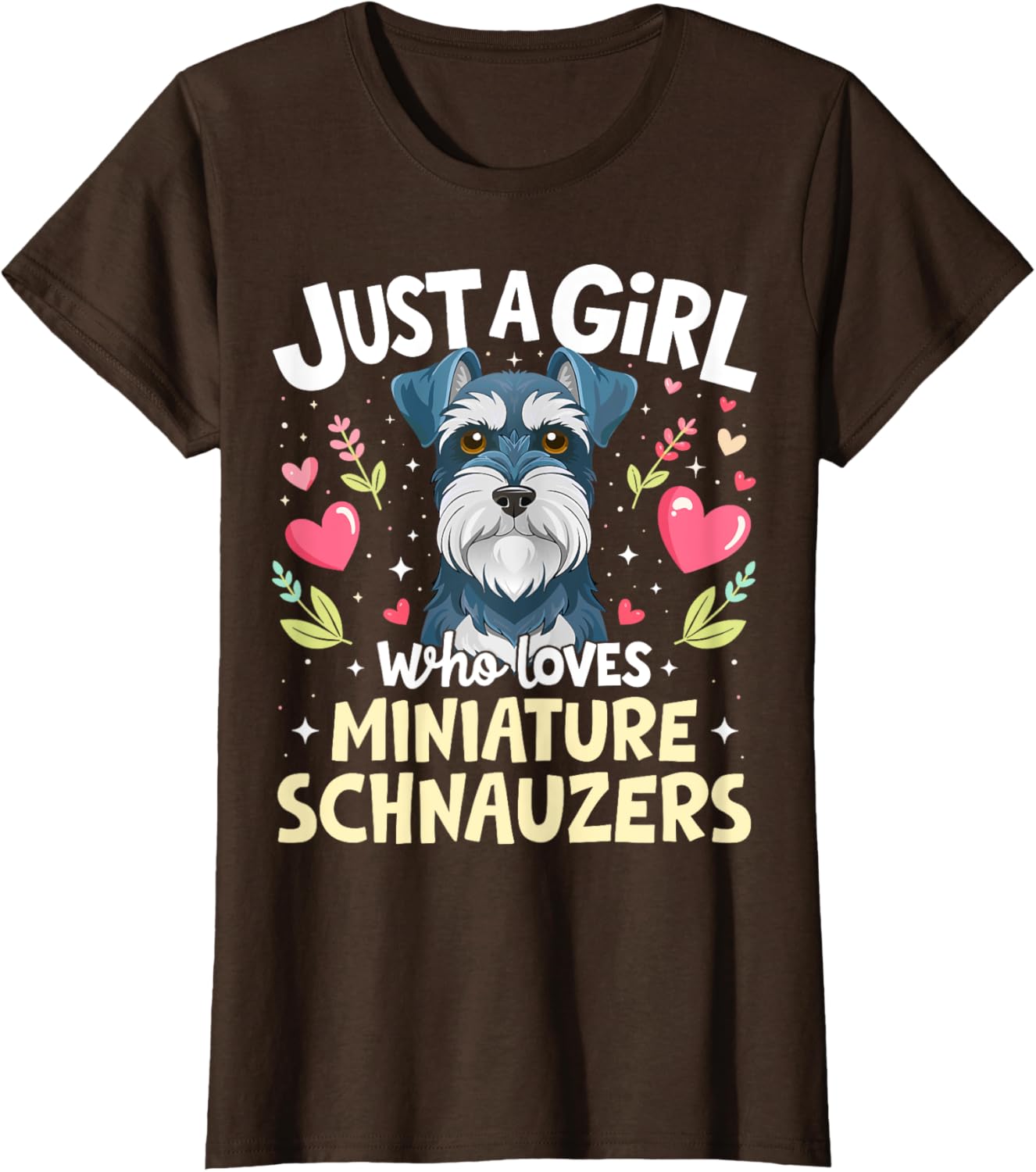 Cute Miniature Schnauzer Puppy T-Shirt for Dog Lovers Girls - 7