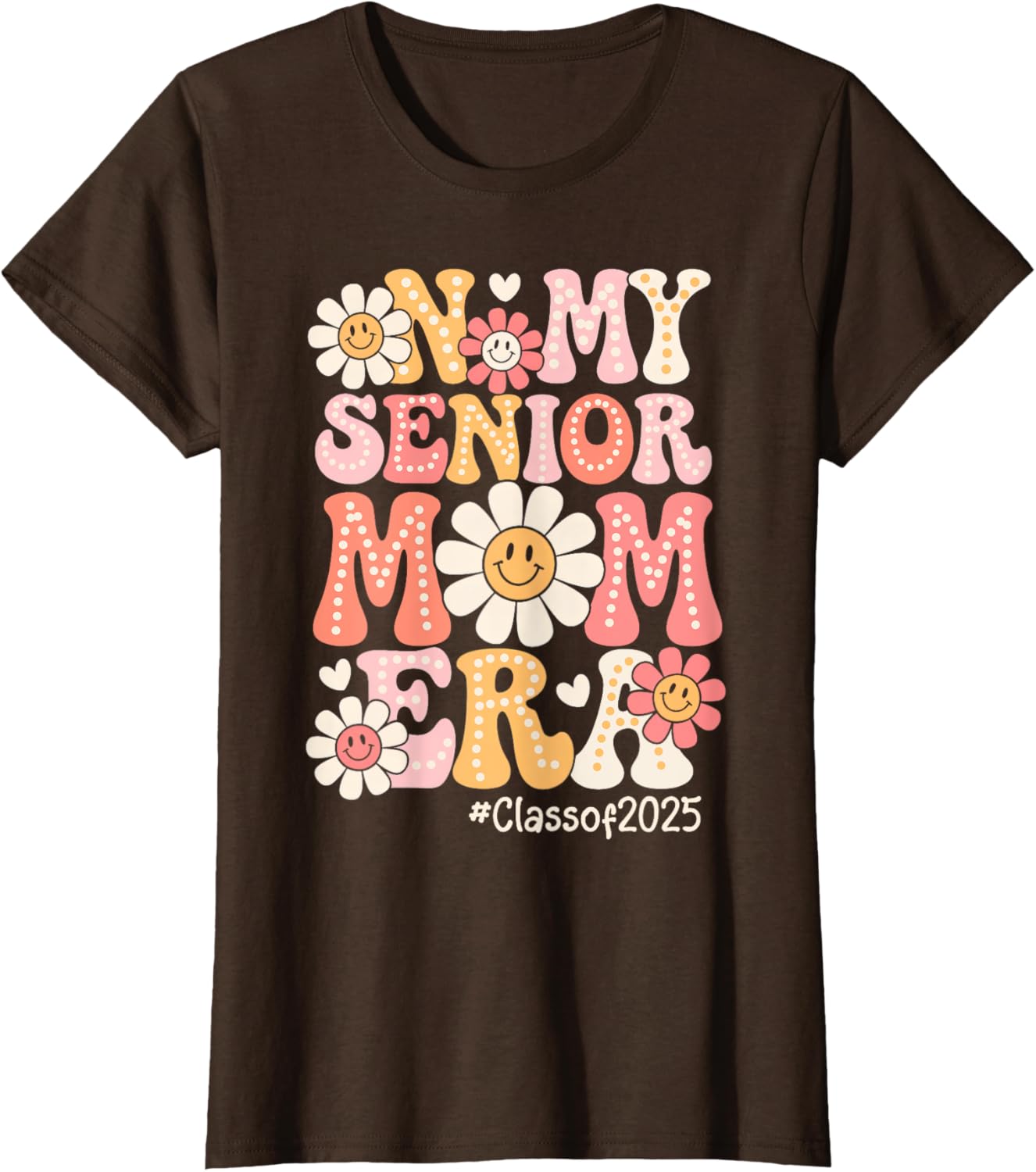 Groovy Senior Mom Era Class of 2025 T-Shirt for Proud Moms - 1